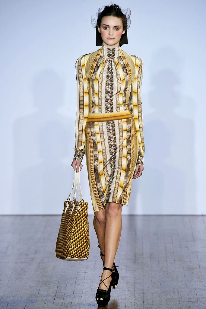 yellow and brown striped midi dress