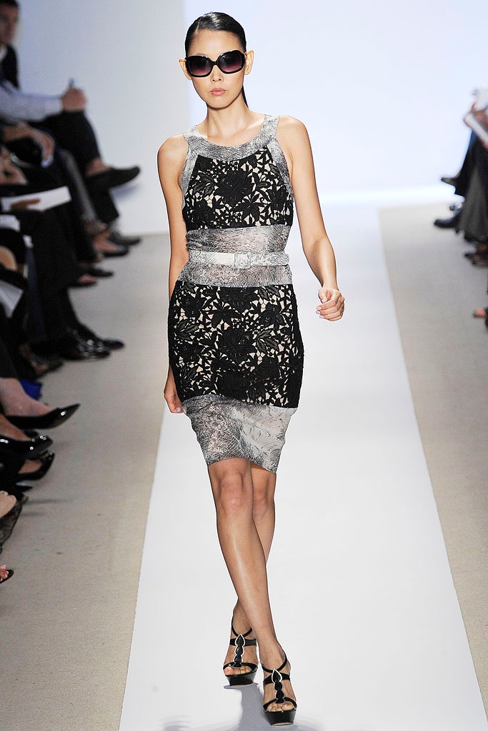 black and white lace midi dress