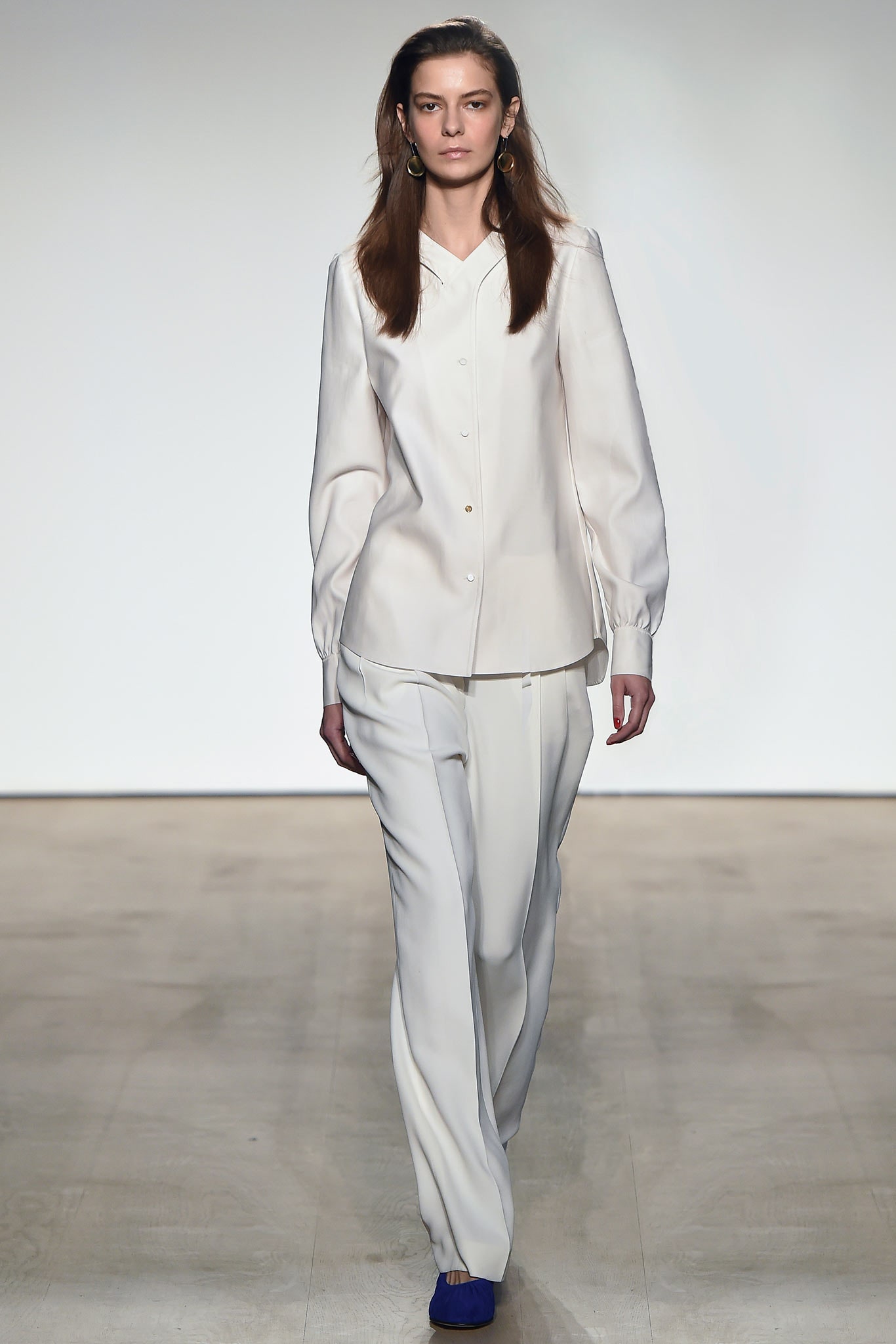 white silk shirt and pants