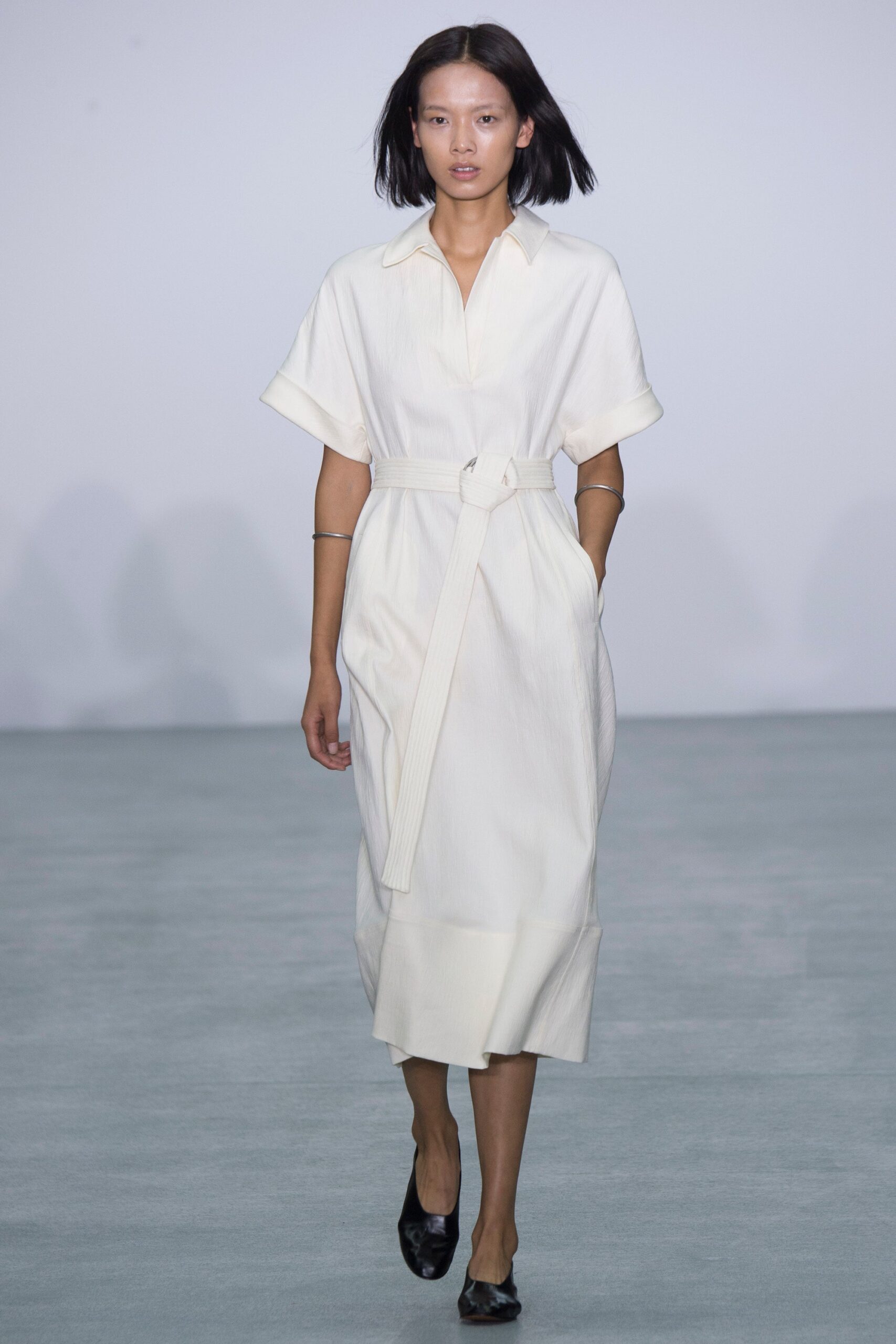 white relaxed collared dress