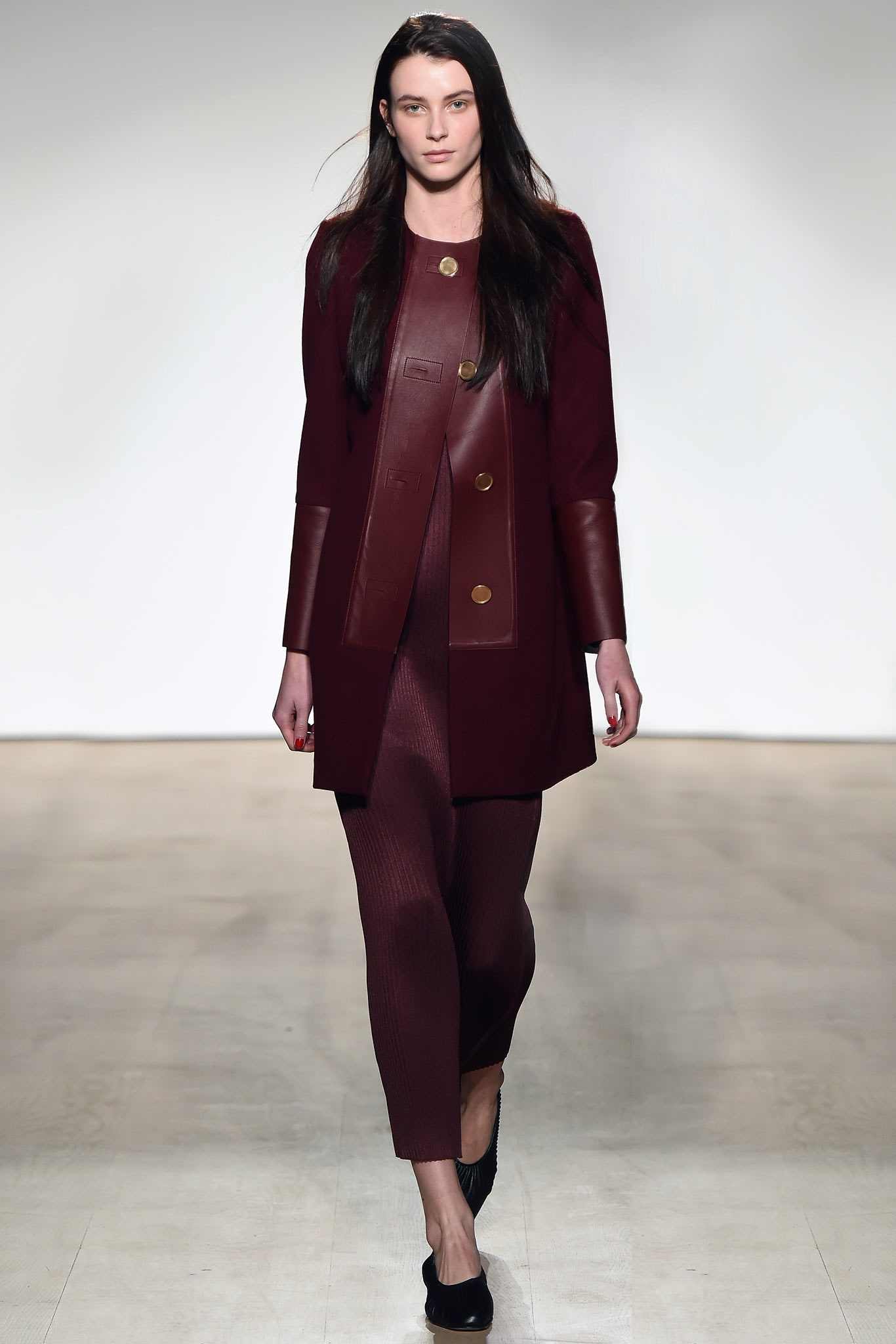 maroon leather coat and pants