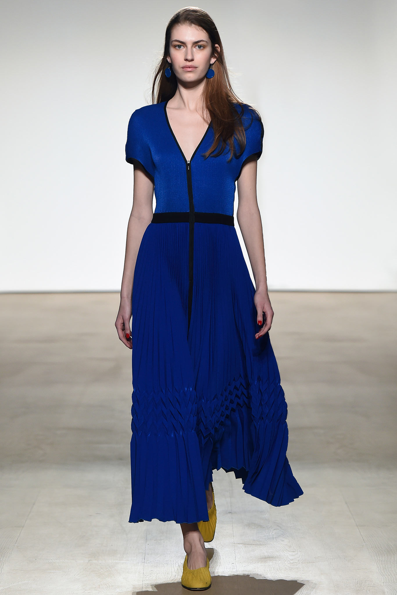 blue fitted midi dress