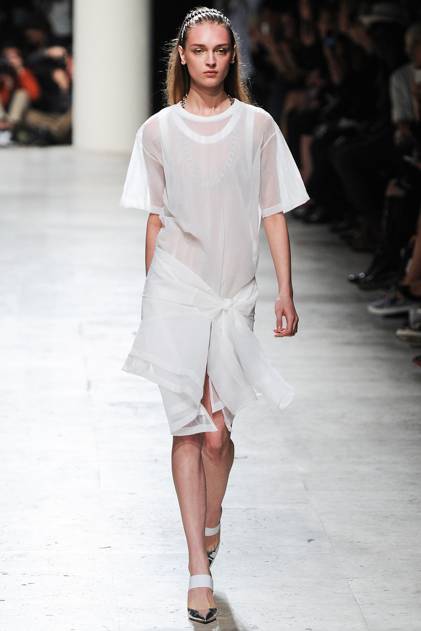 white sheer relaxed dress