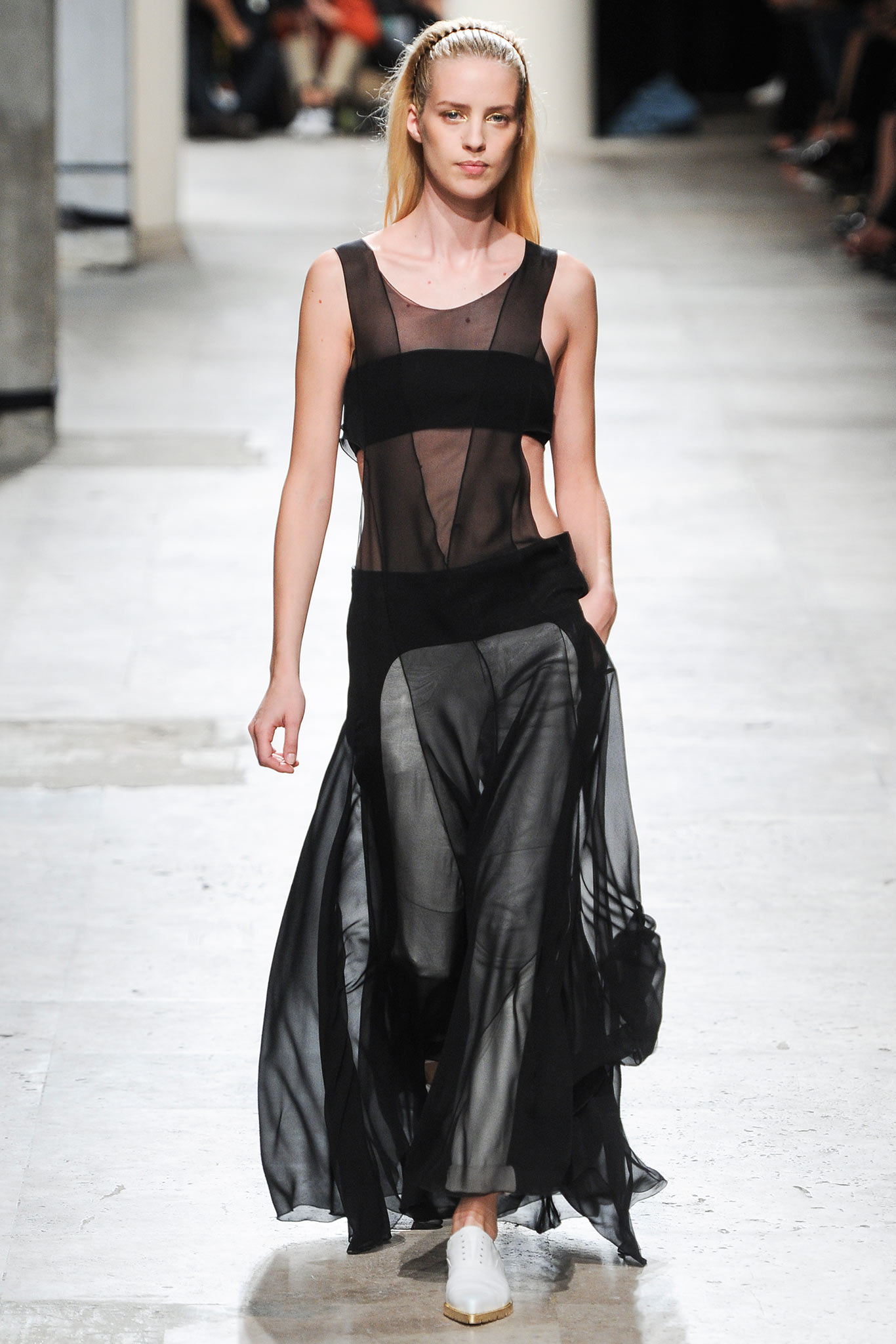 black sheer layered maxi dress