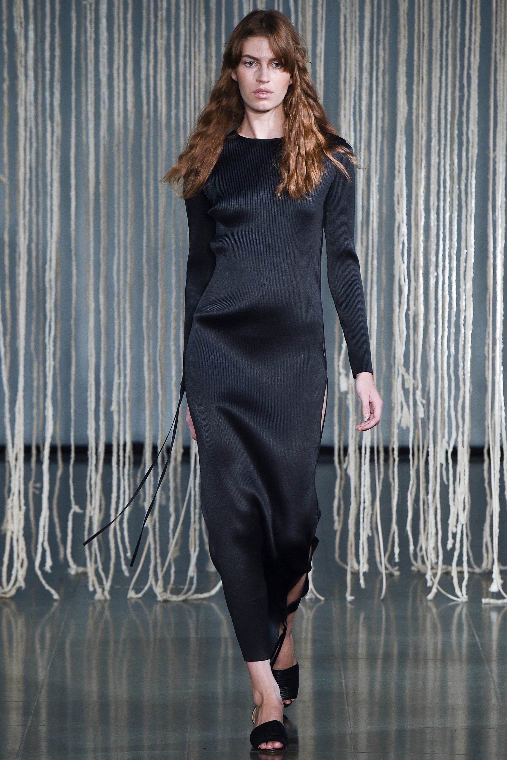 fitted black knit dress