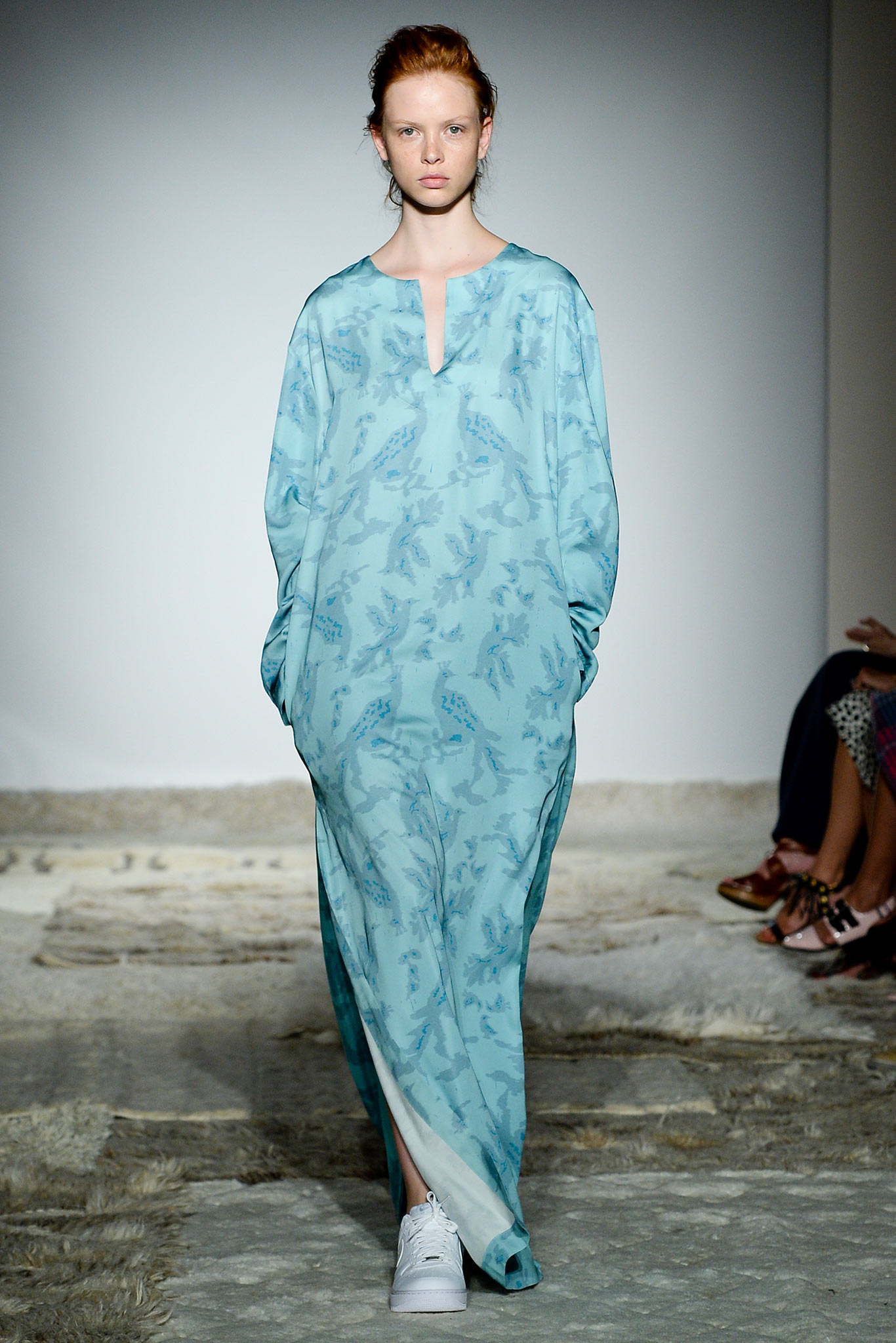 blue printed relaxed maxi dress