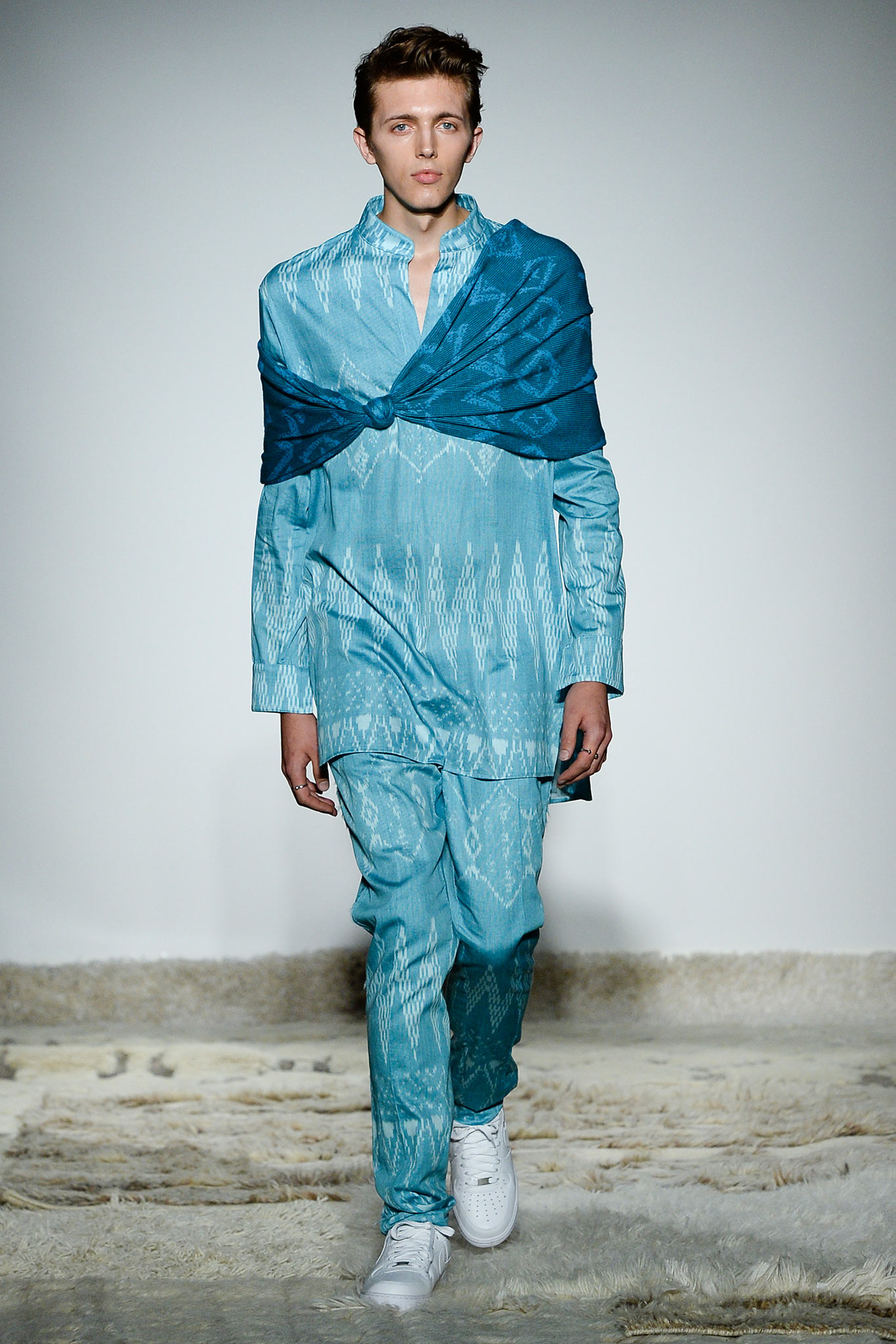blue silk scarf