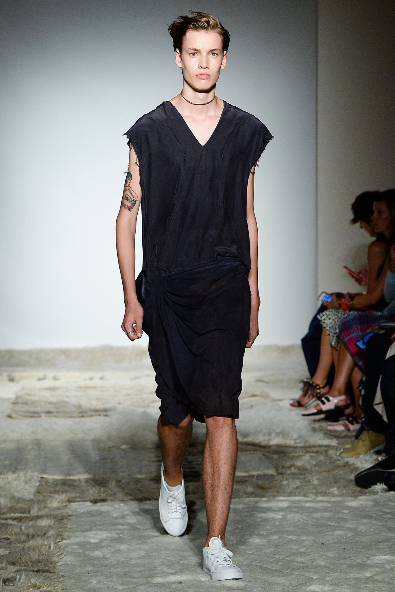 black relaxed sleeveless dress