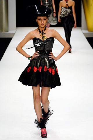 fitted black and red mini dress