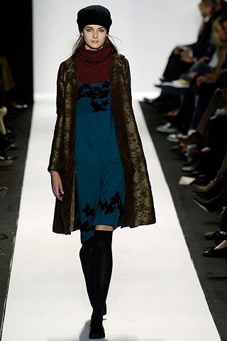 brown silk coat with teal dress