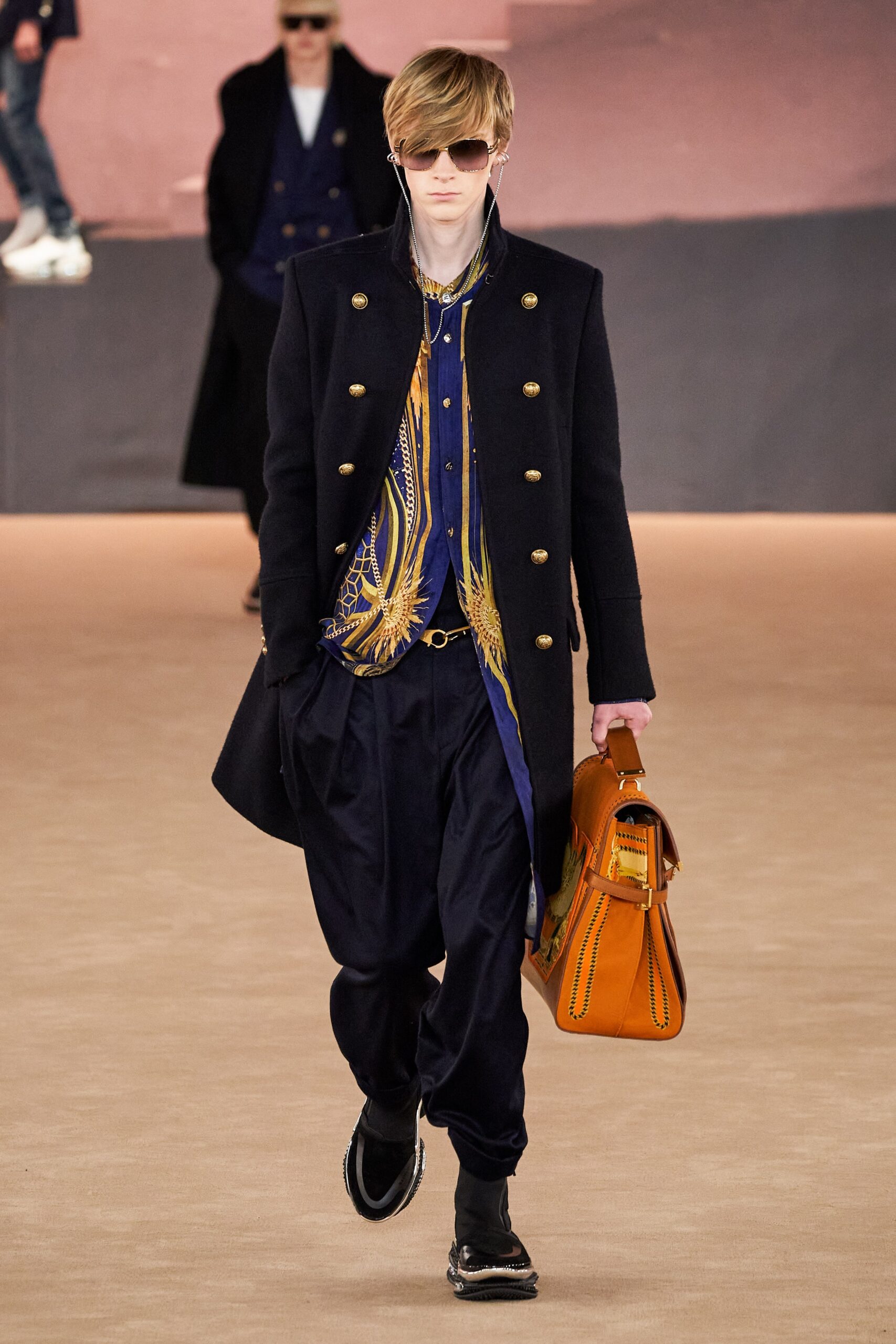 orange leather bag