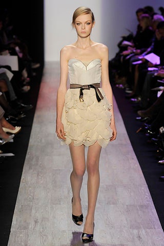 beige strapless ruffled mini dress