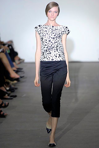 white printed boat-neck top
