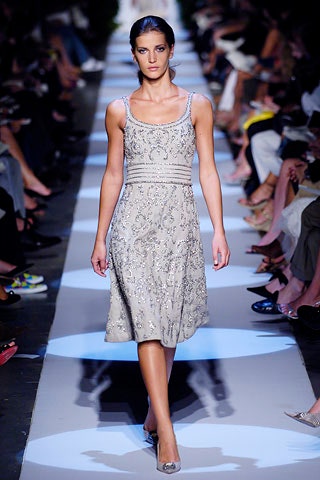 gray silk sleeveless dress