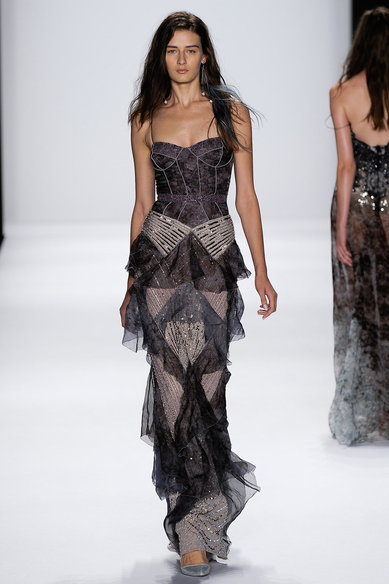 black and gray layered gown