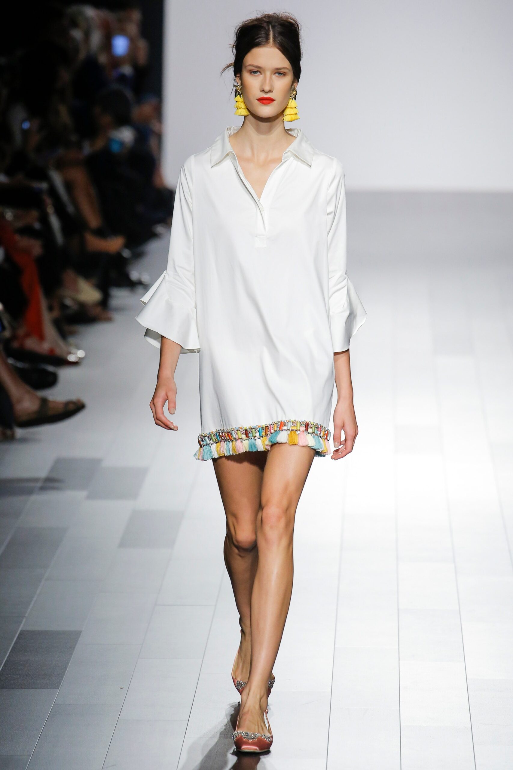 white cotton relaxed shirt-dress