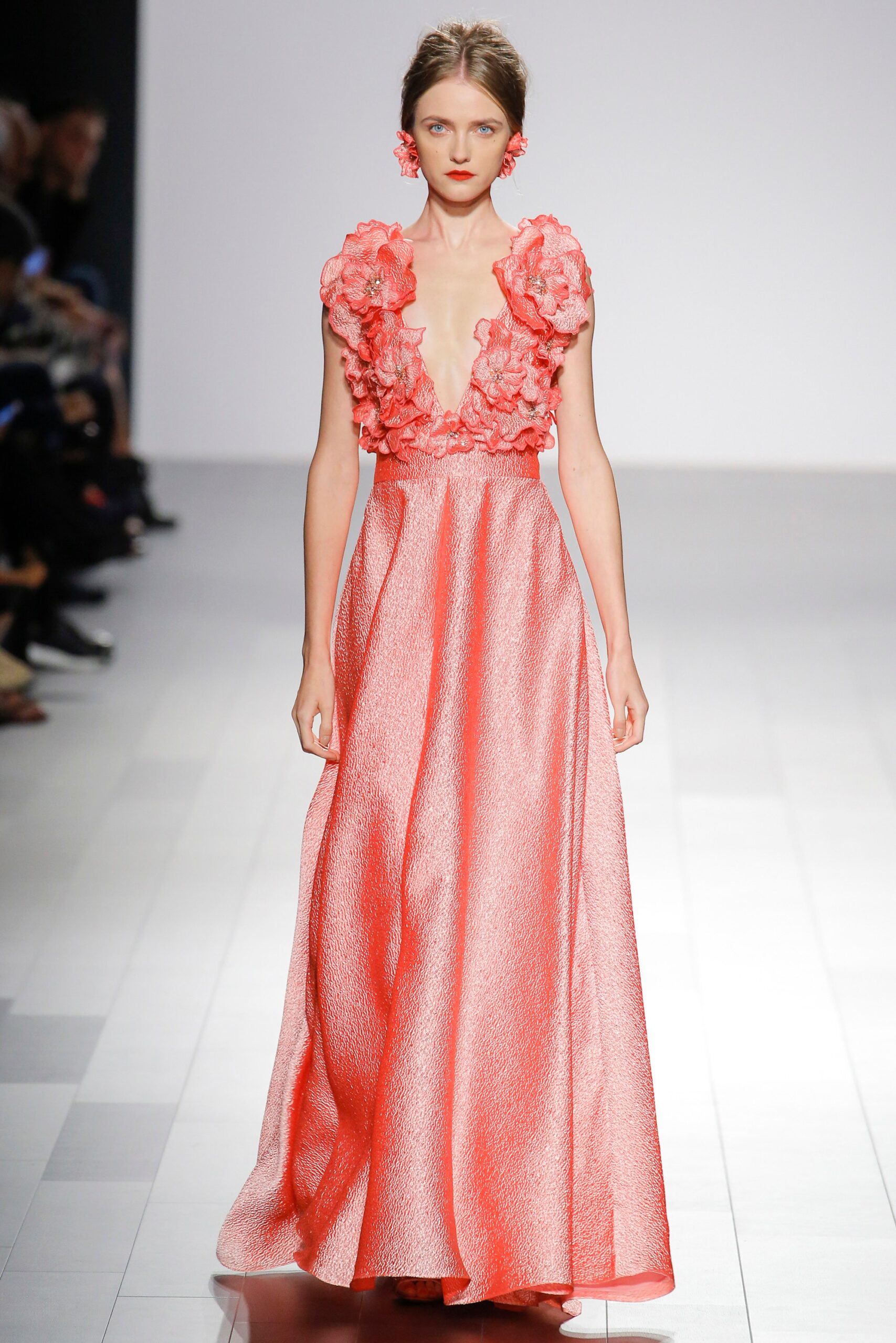 pink silk sleeveless gown