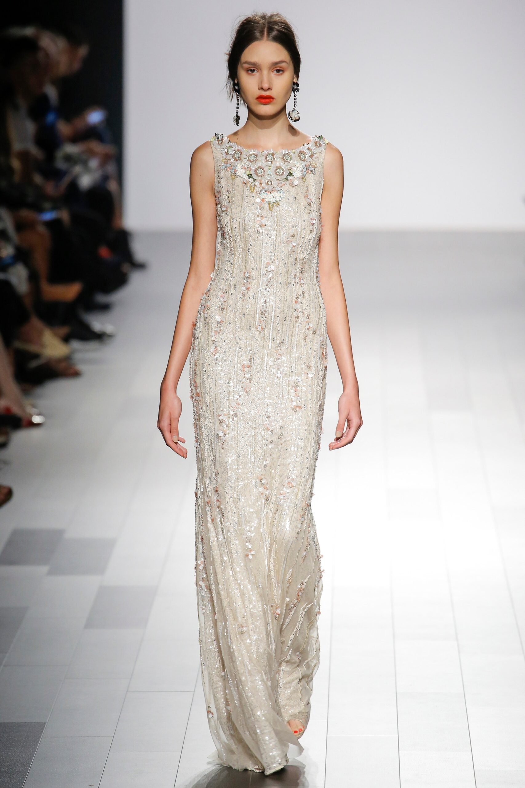 ivory beaded sleeveless gown