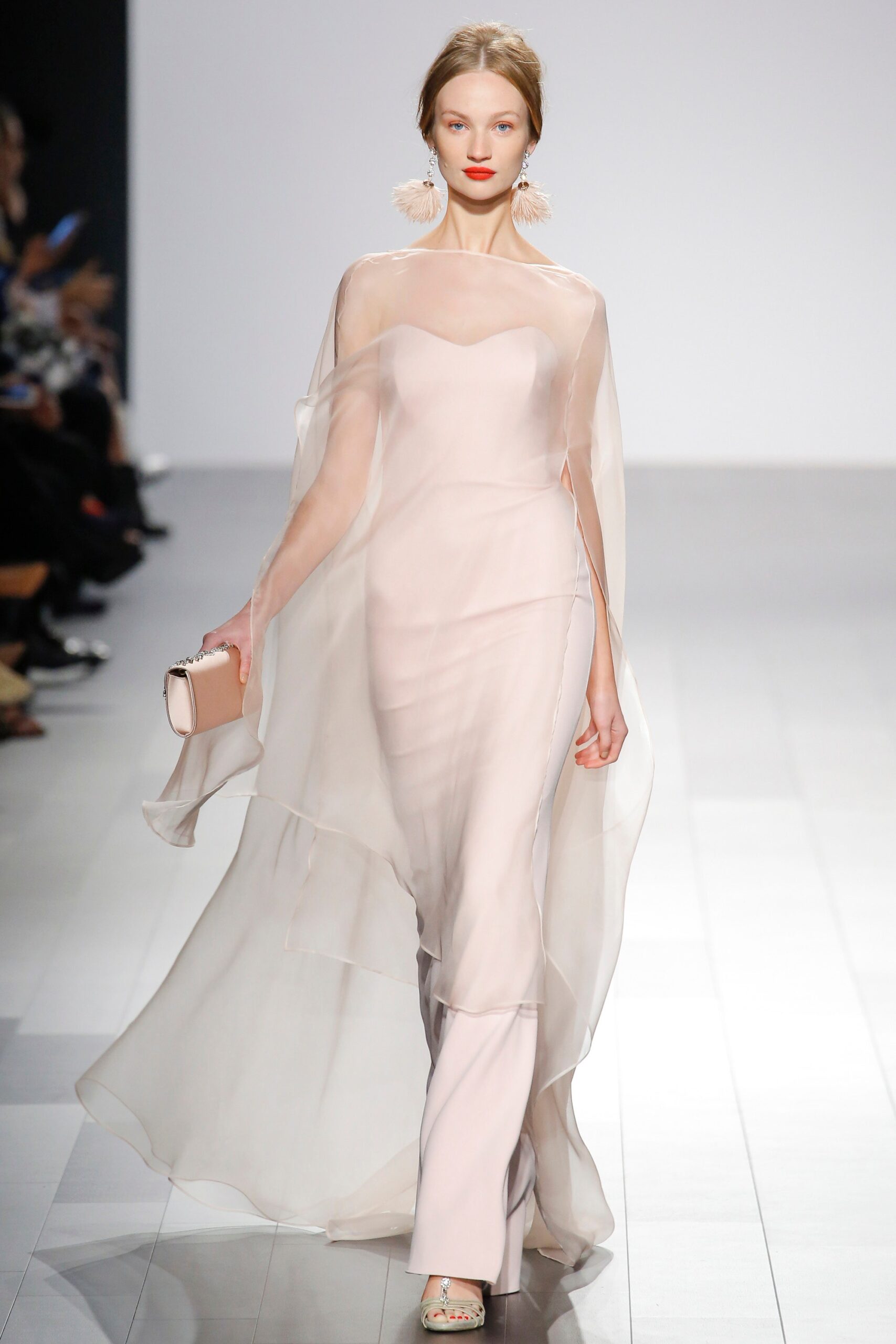 pink silk flowing gown