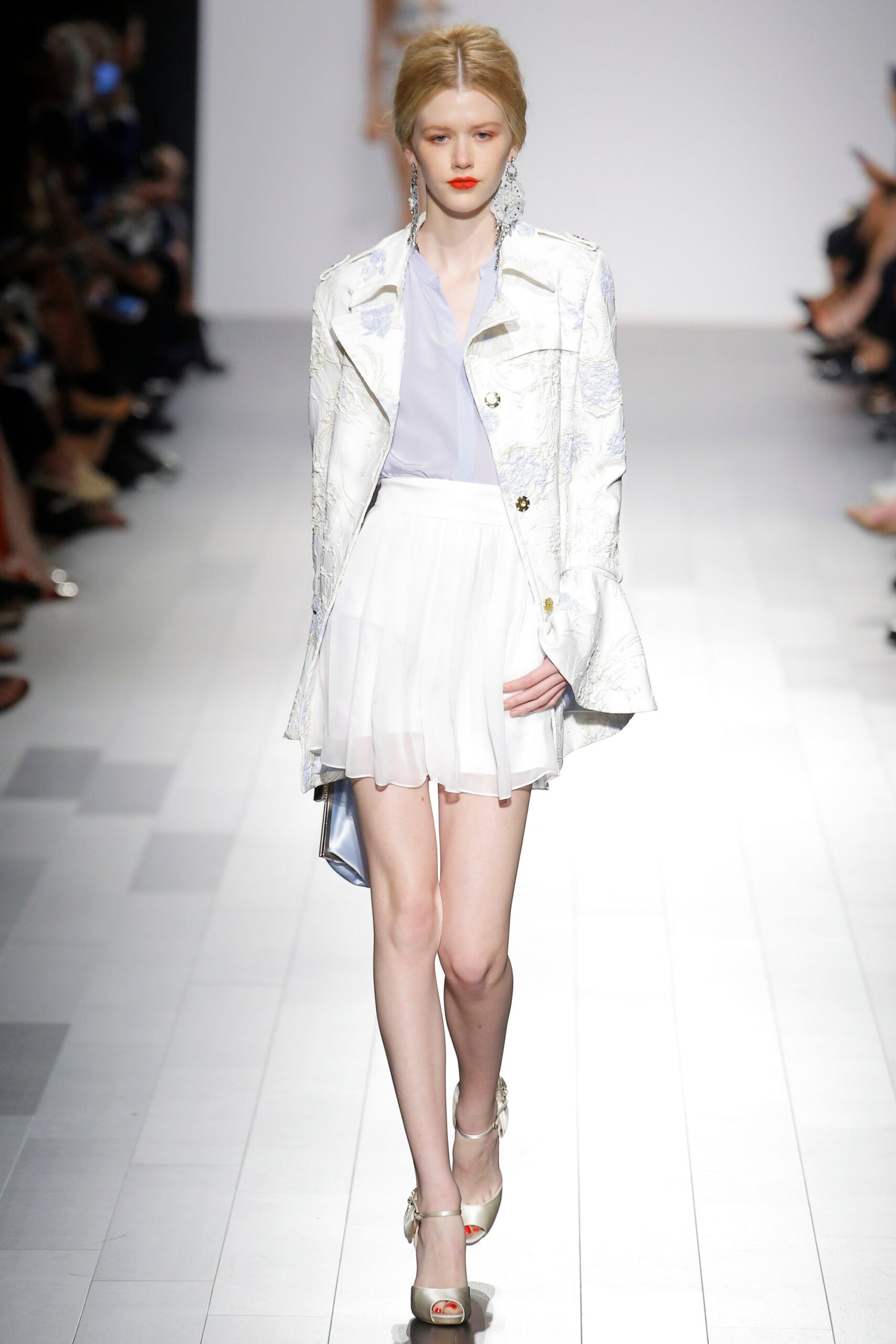 white embroidered silk jacket