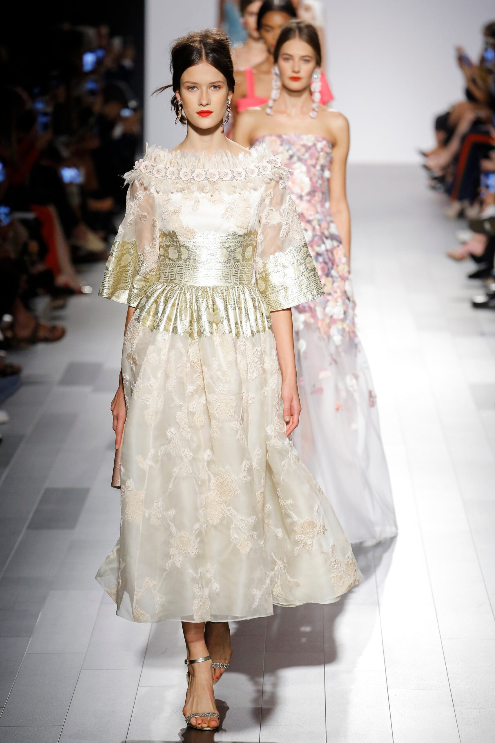 ivory silk embroidered midi dress