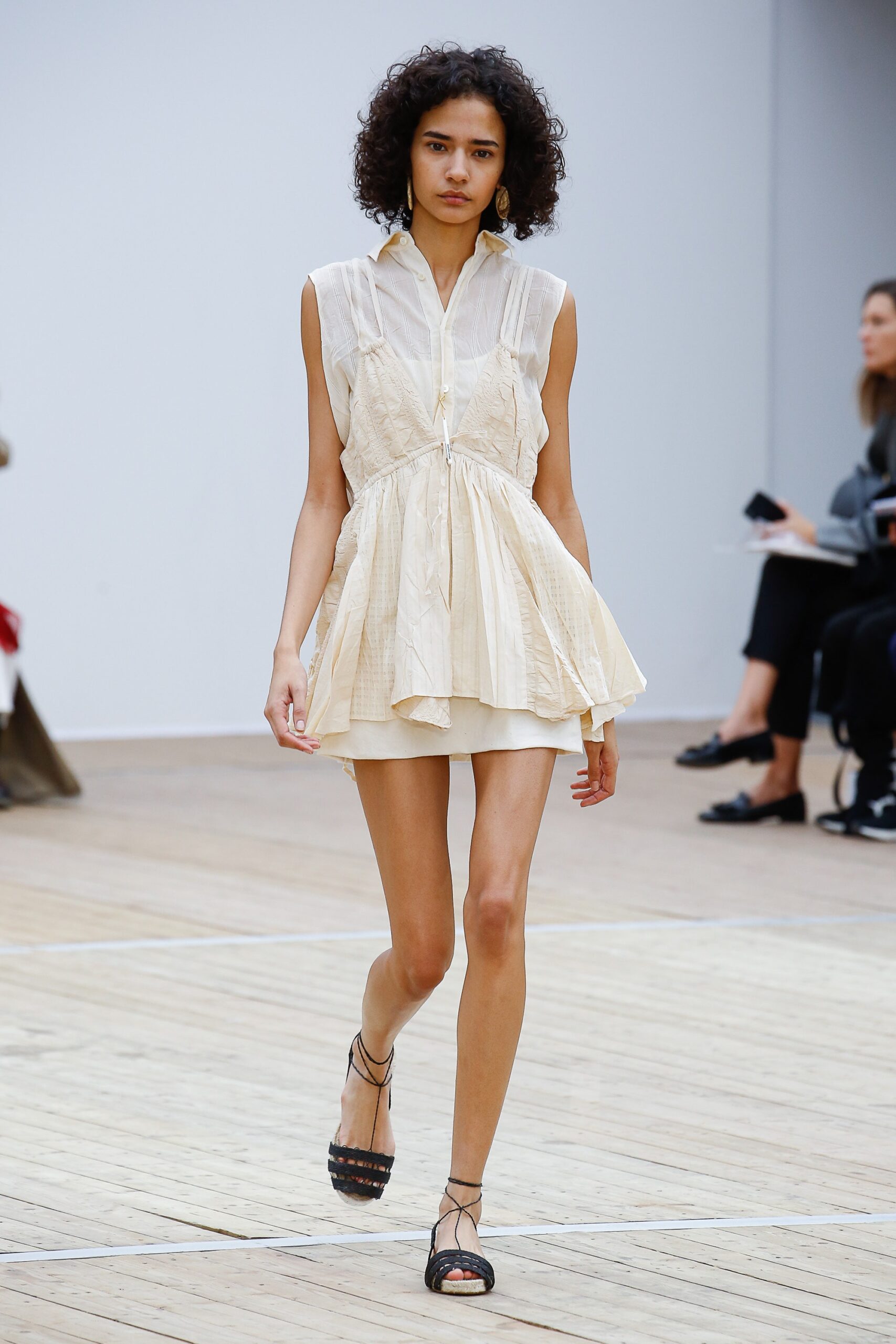 ivory layered mini dress