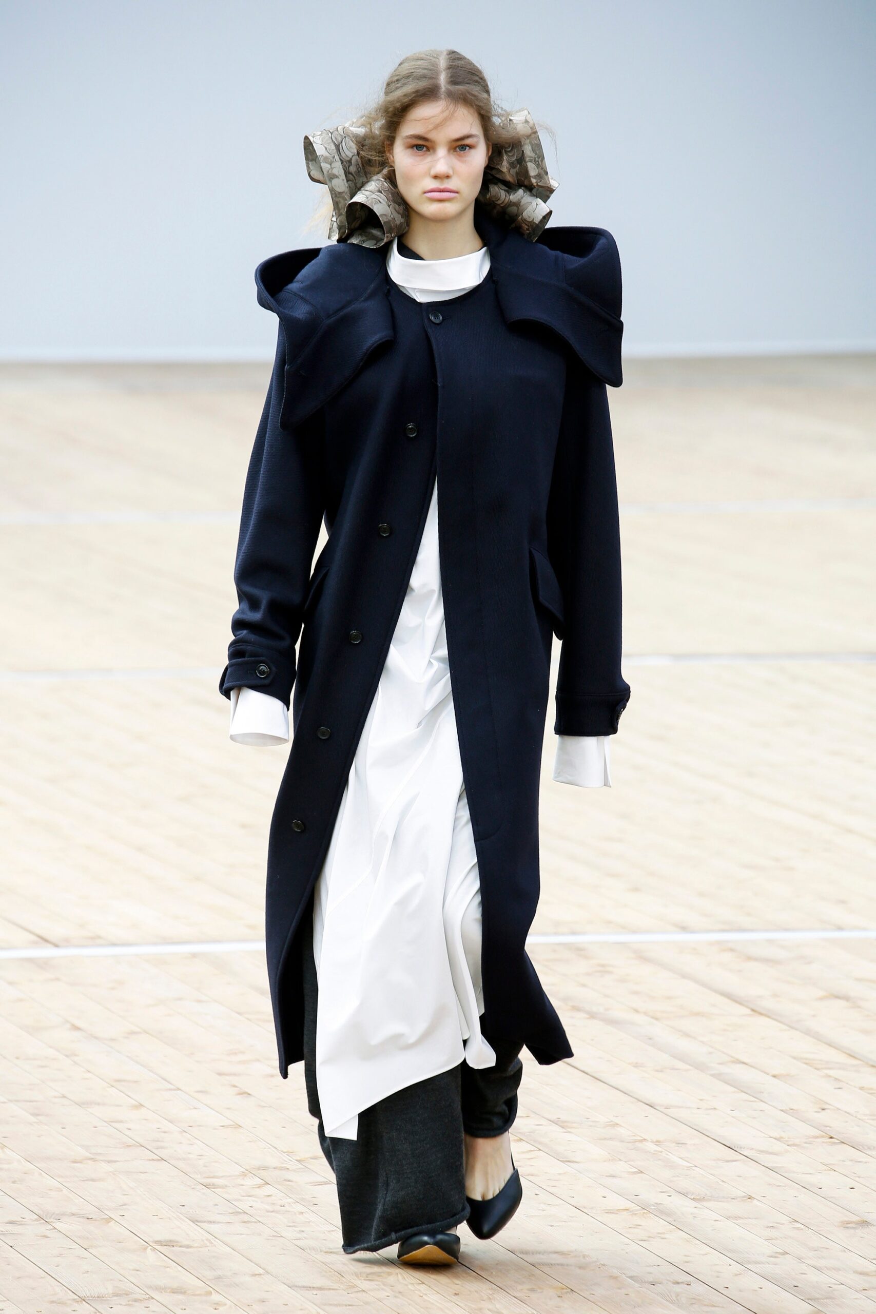 black structured maxi coat