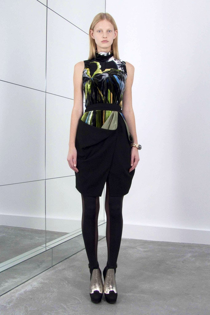 black multi-colored fitted dress