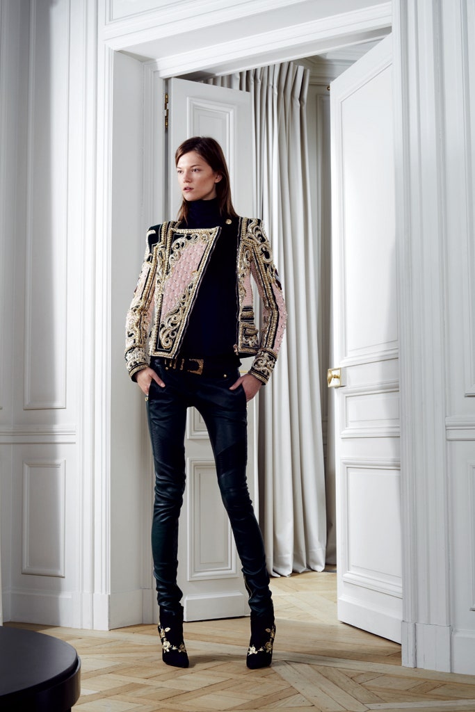 fitted black embroidered jacket