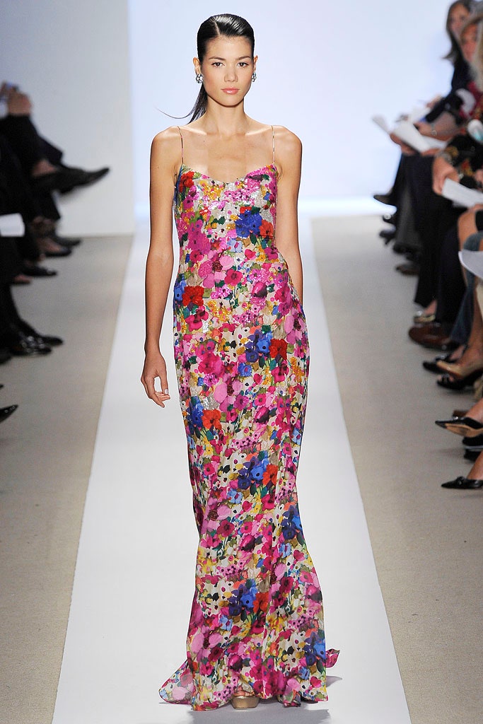 floral silk maxi gown