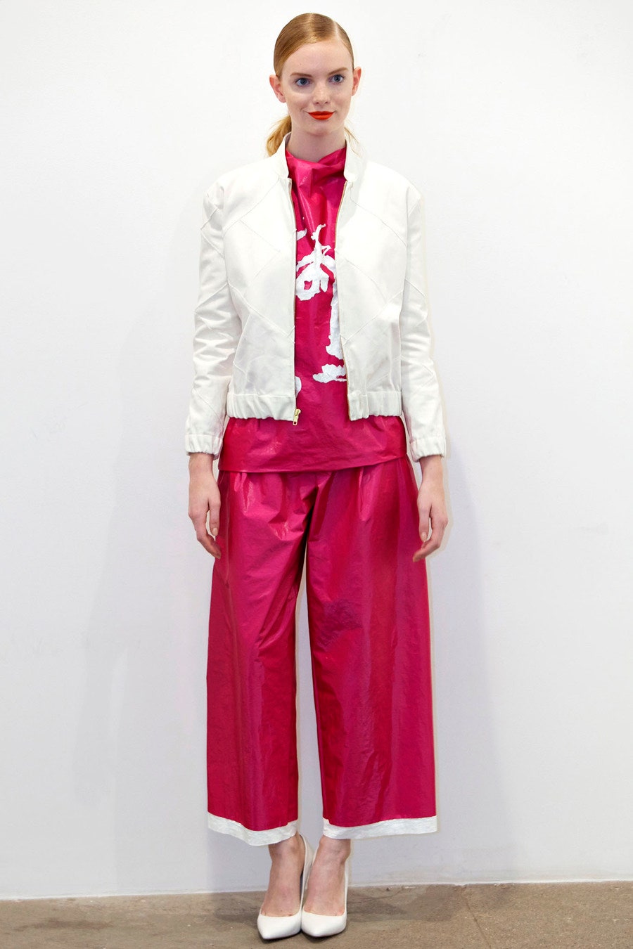 white cropped jacket