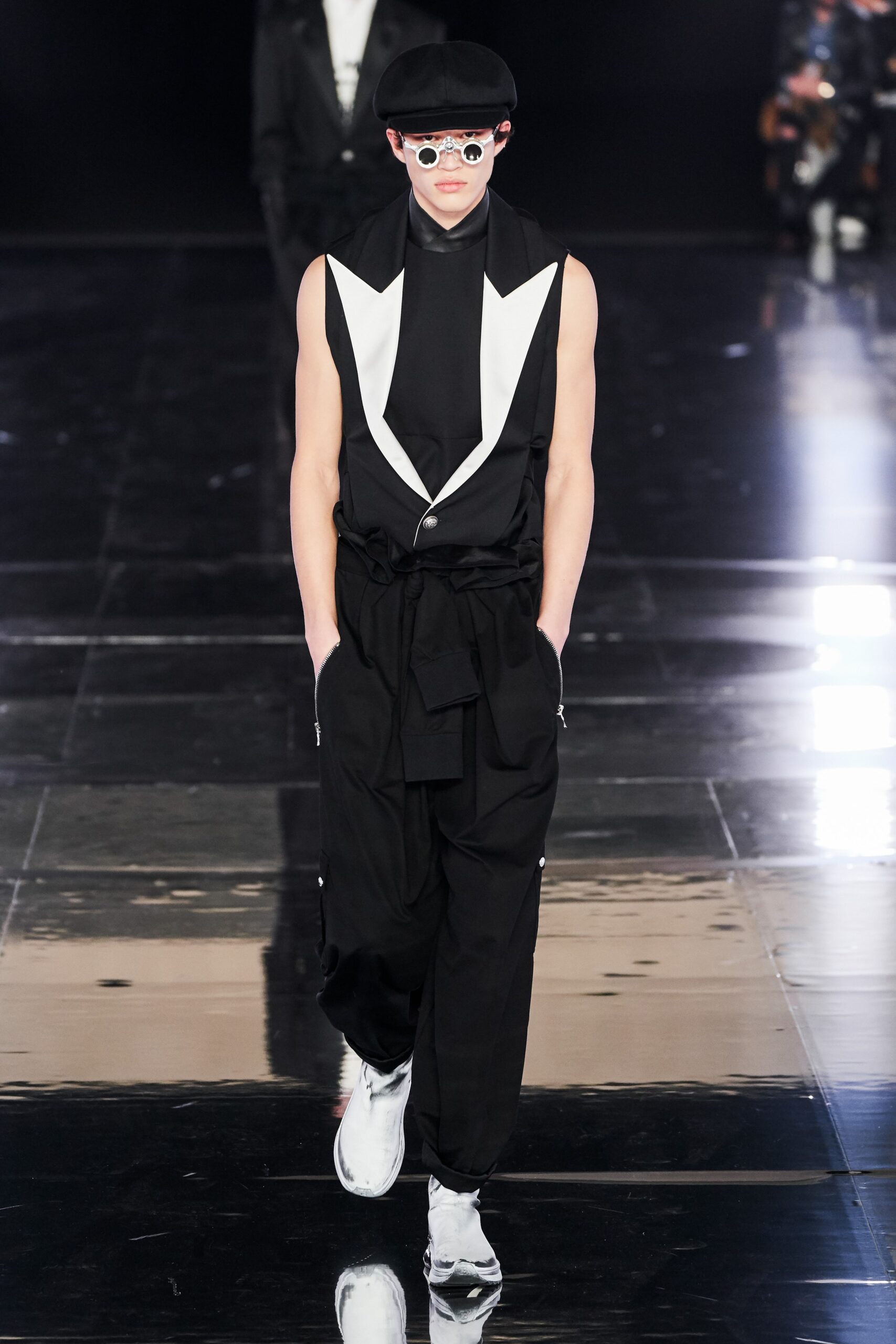 black and white relaxed jumpsuit