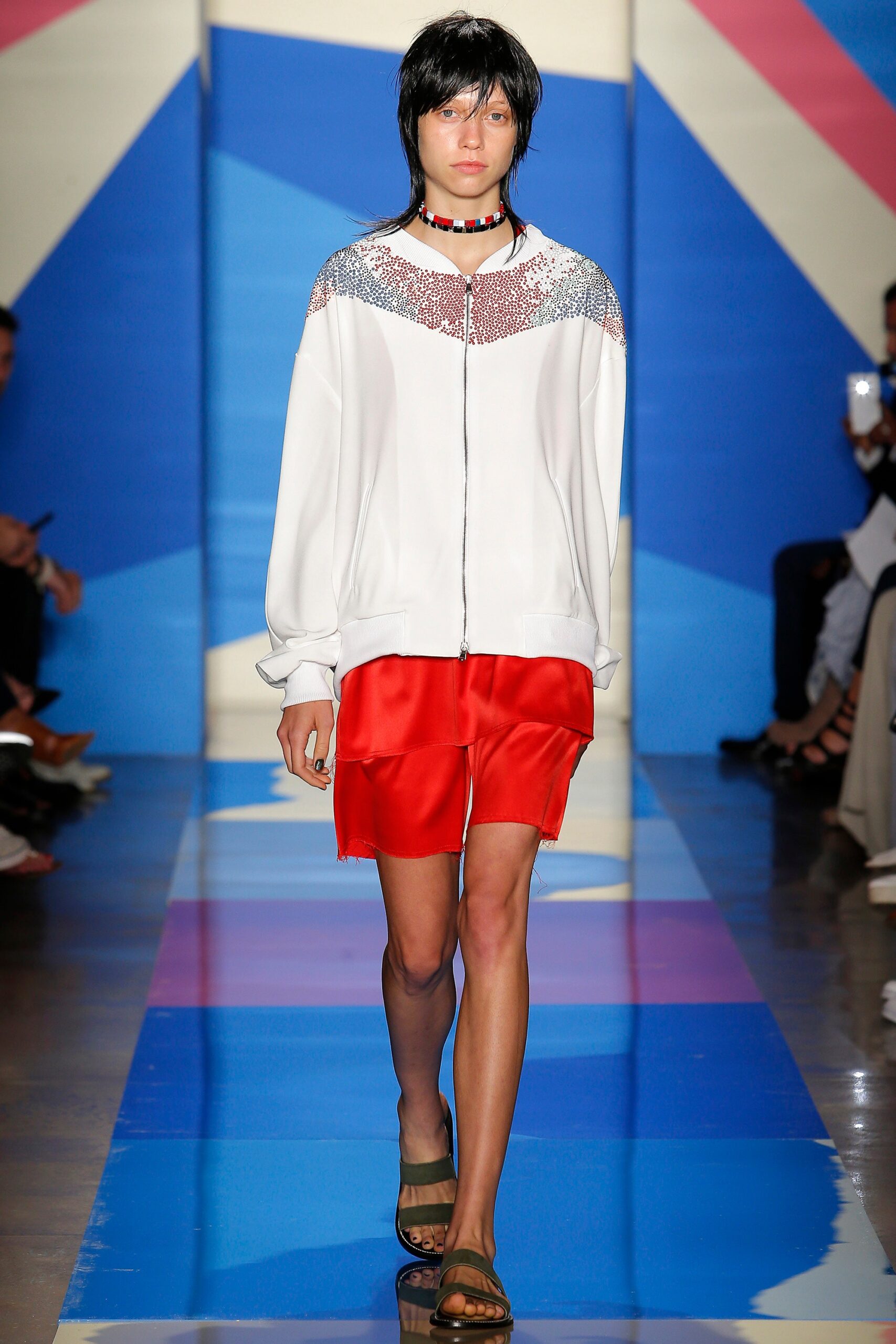 white hoodie red shorts outfit