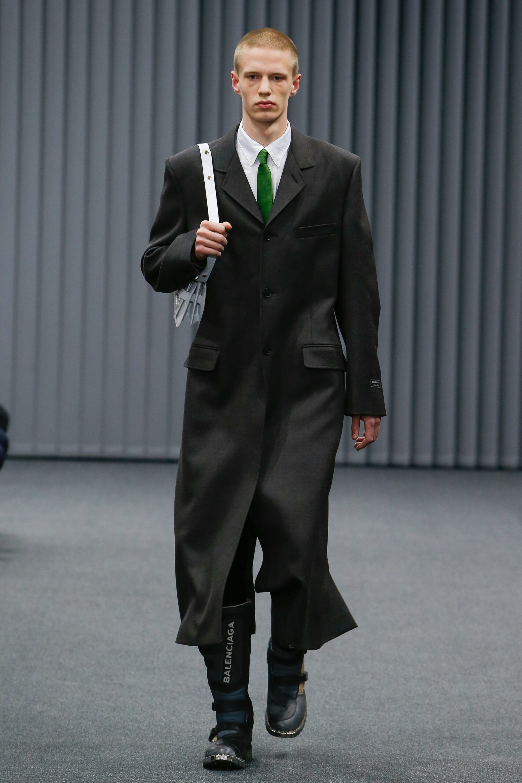 black wool relaxed coat