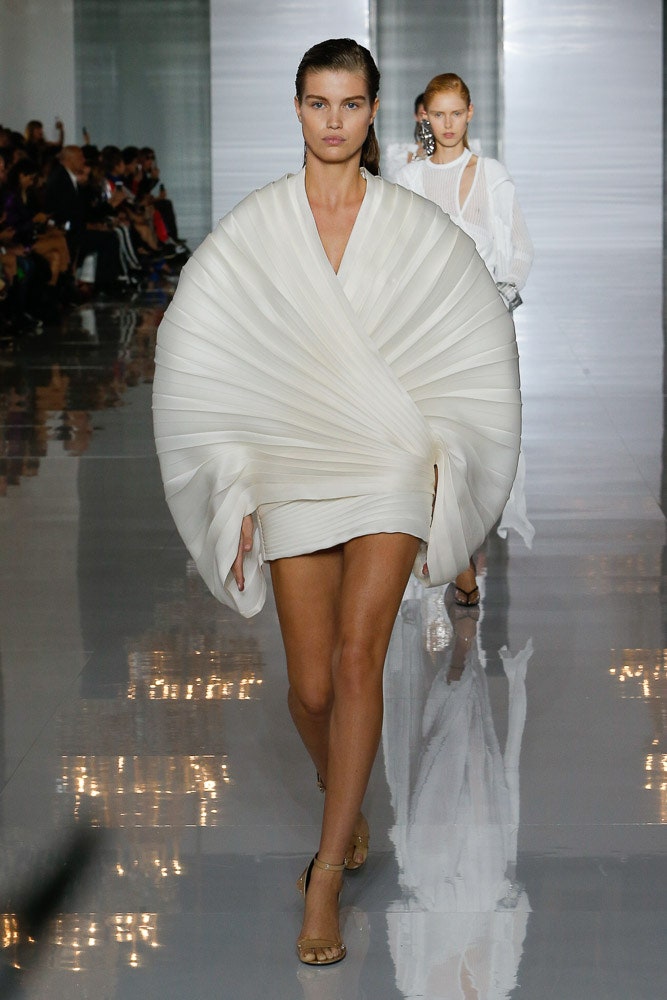 white pleated mini dress
