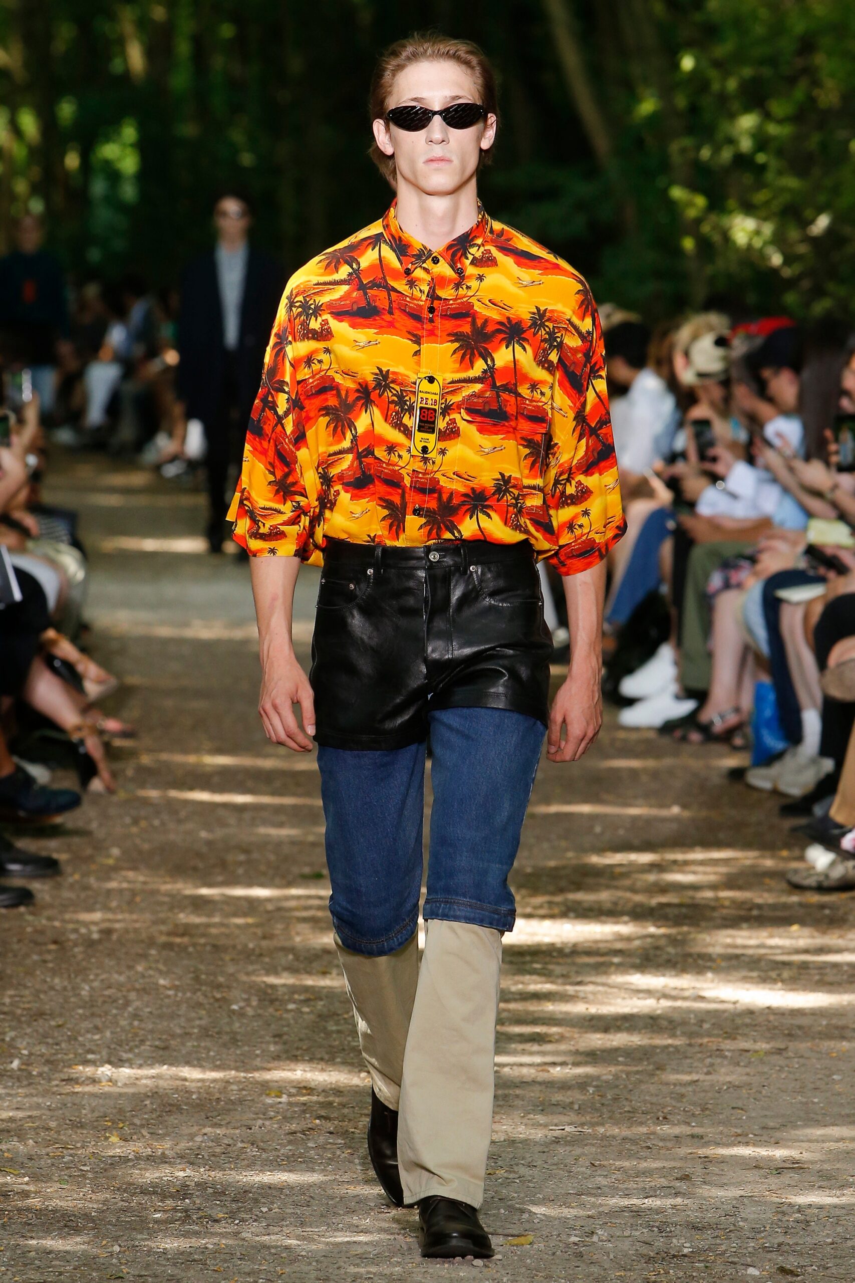 relaxed printed shirt with shorts
