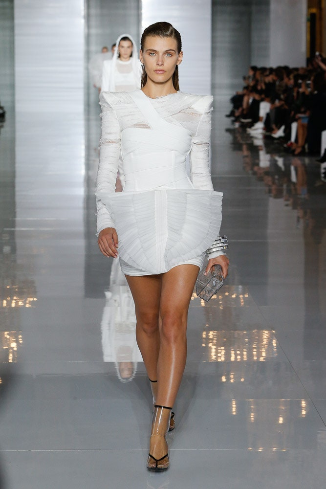 white fitted mini dress