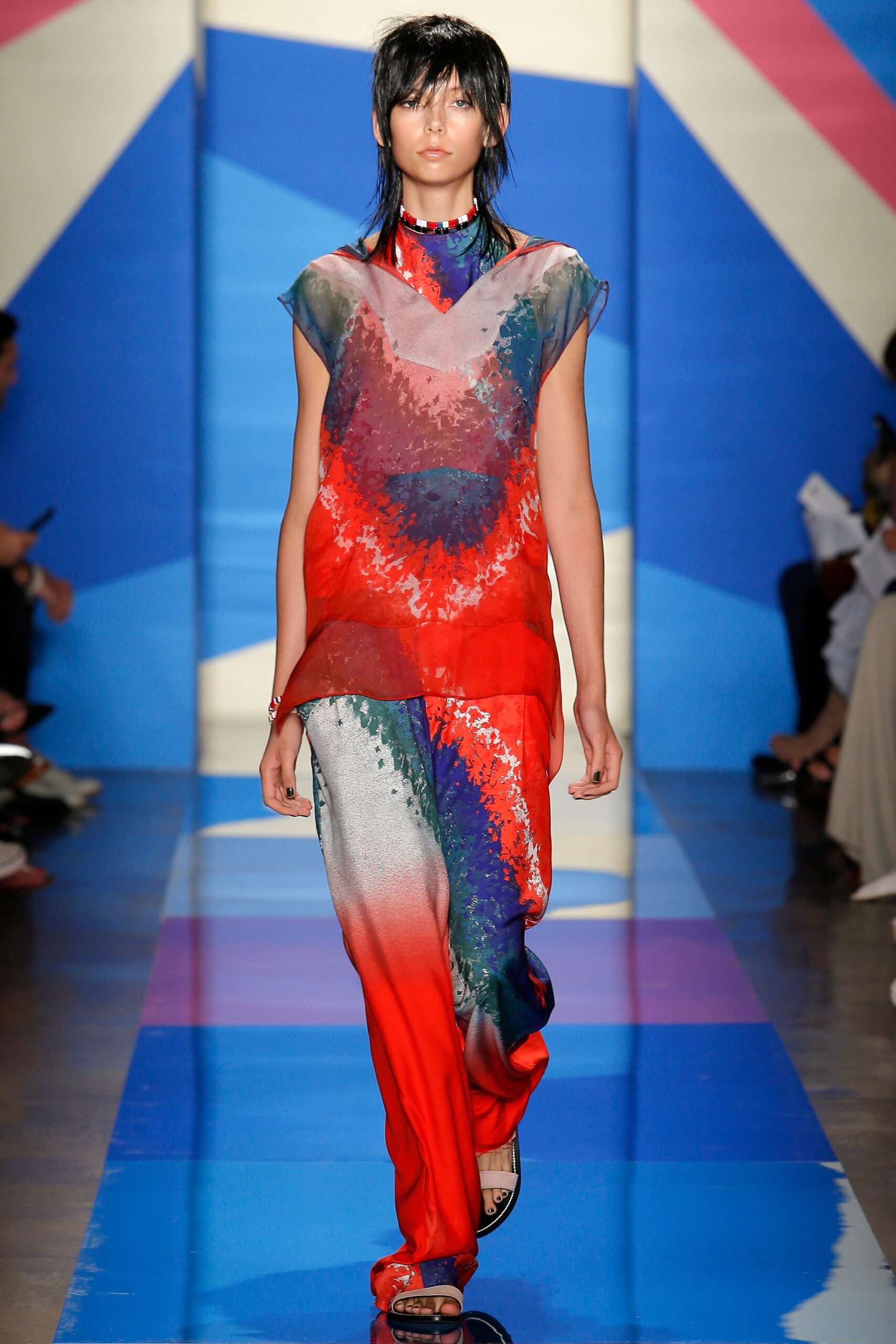 colorful silk top and pants