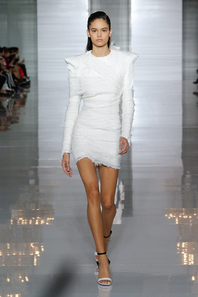 white fitted mini dress
