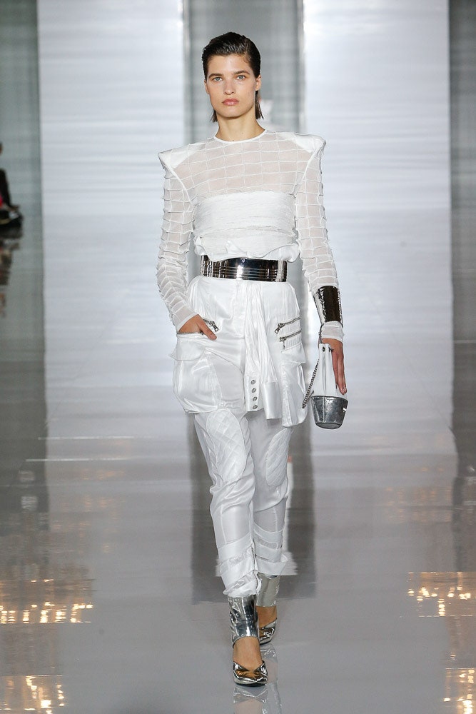 gray metallic belt