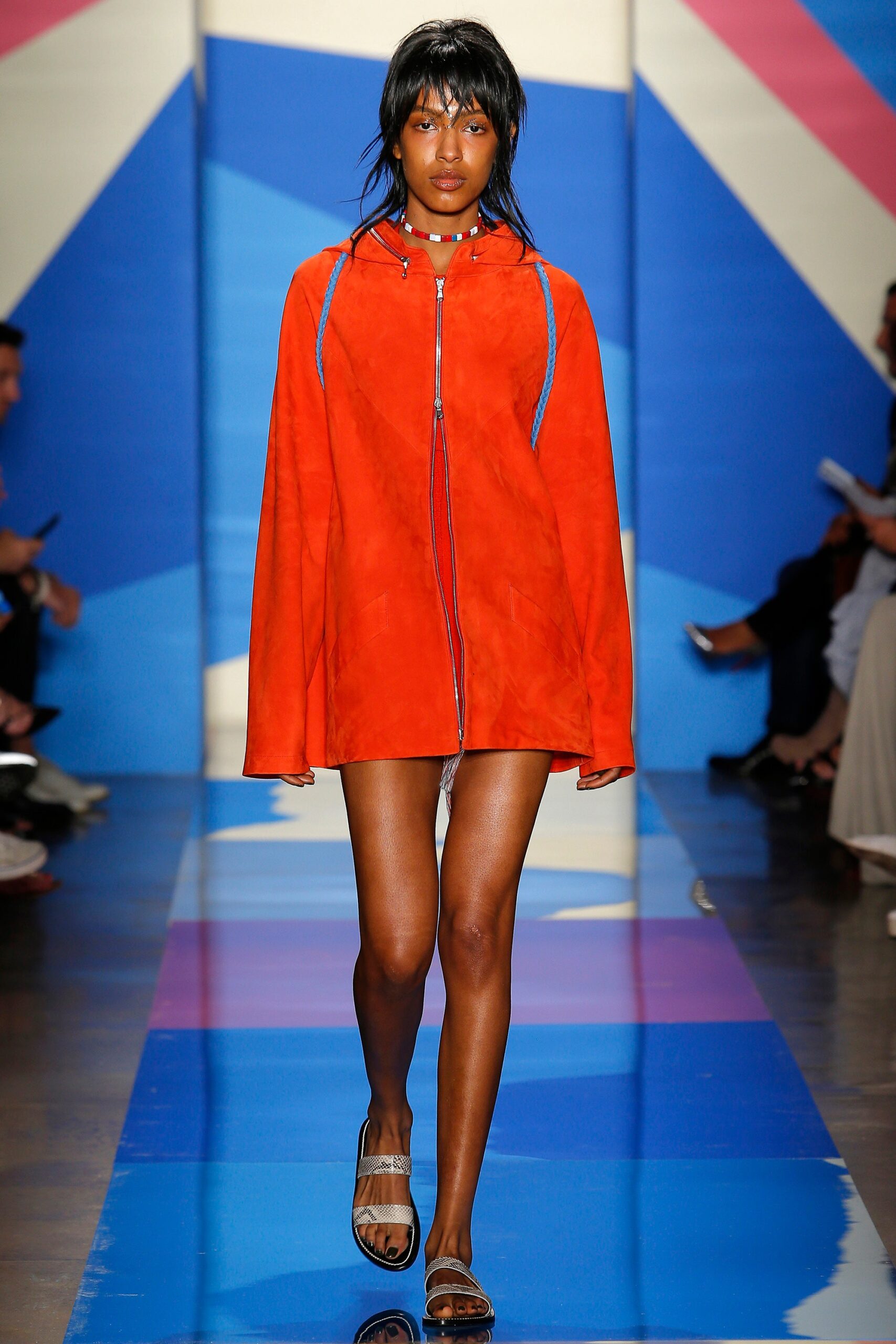 red suede relaxed cape