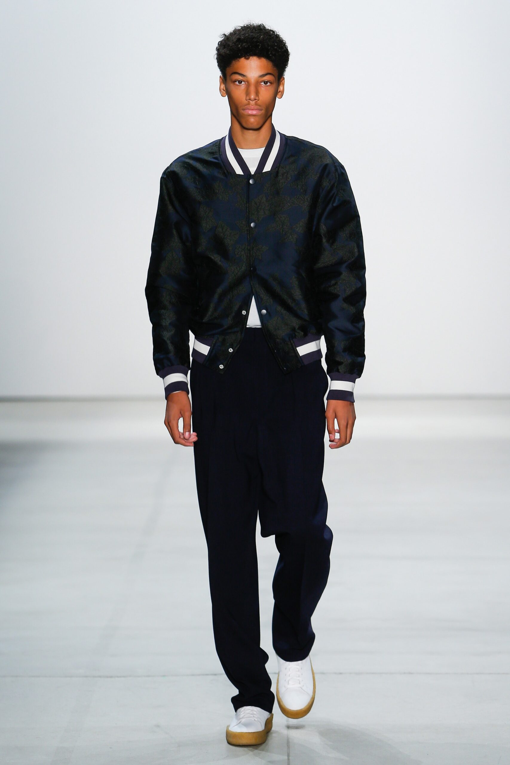 relaxed black and blue jacket with pants
