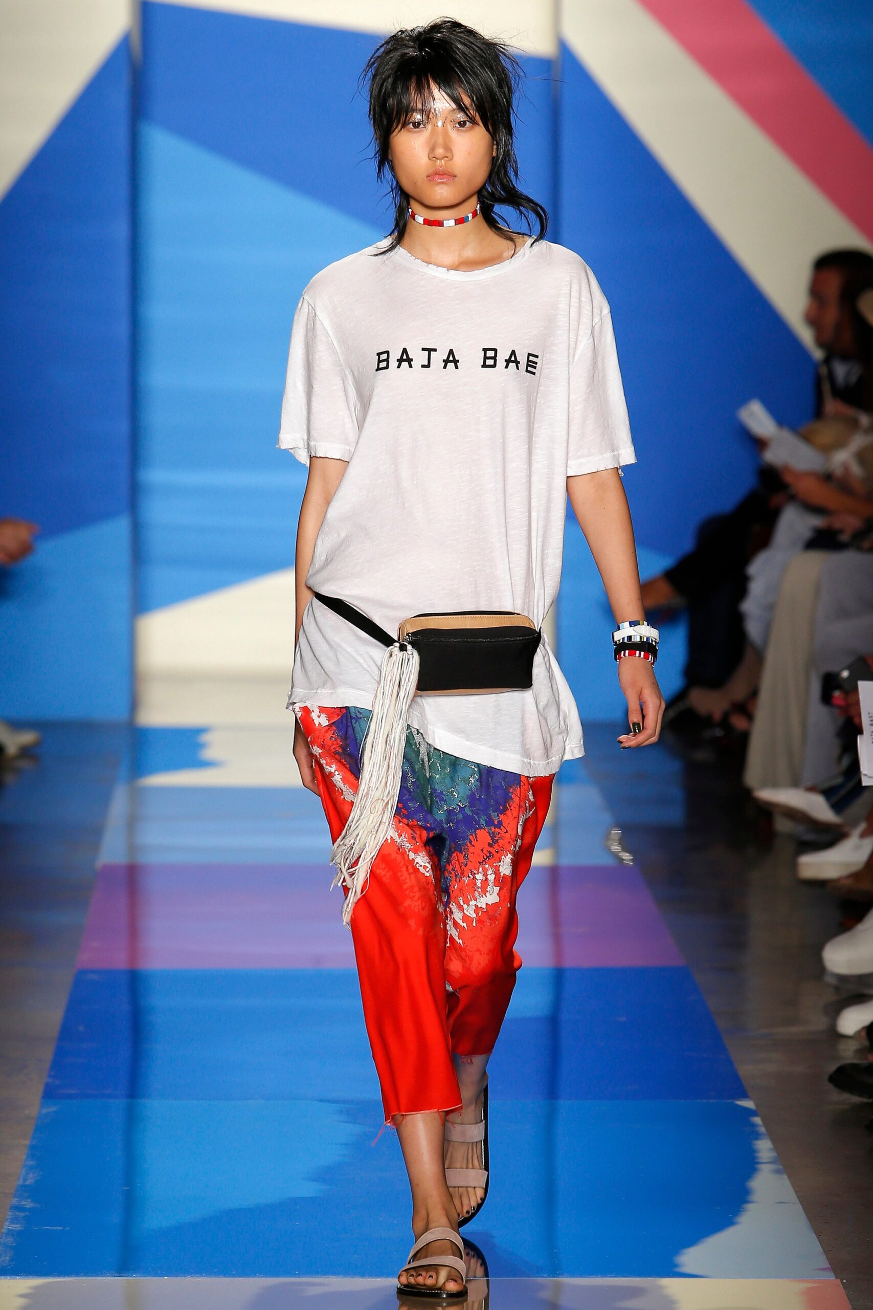 white relaxed t-shirt with flared pants