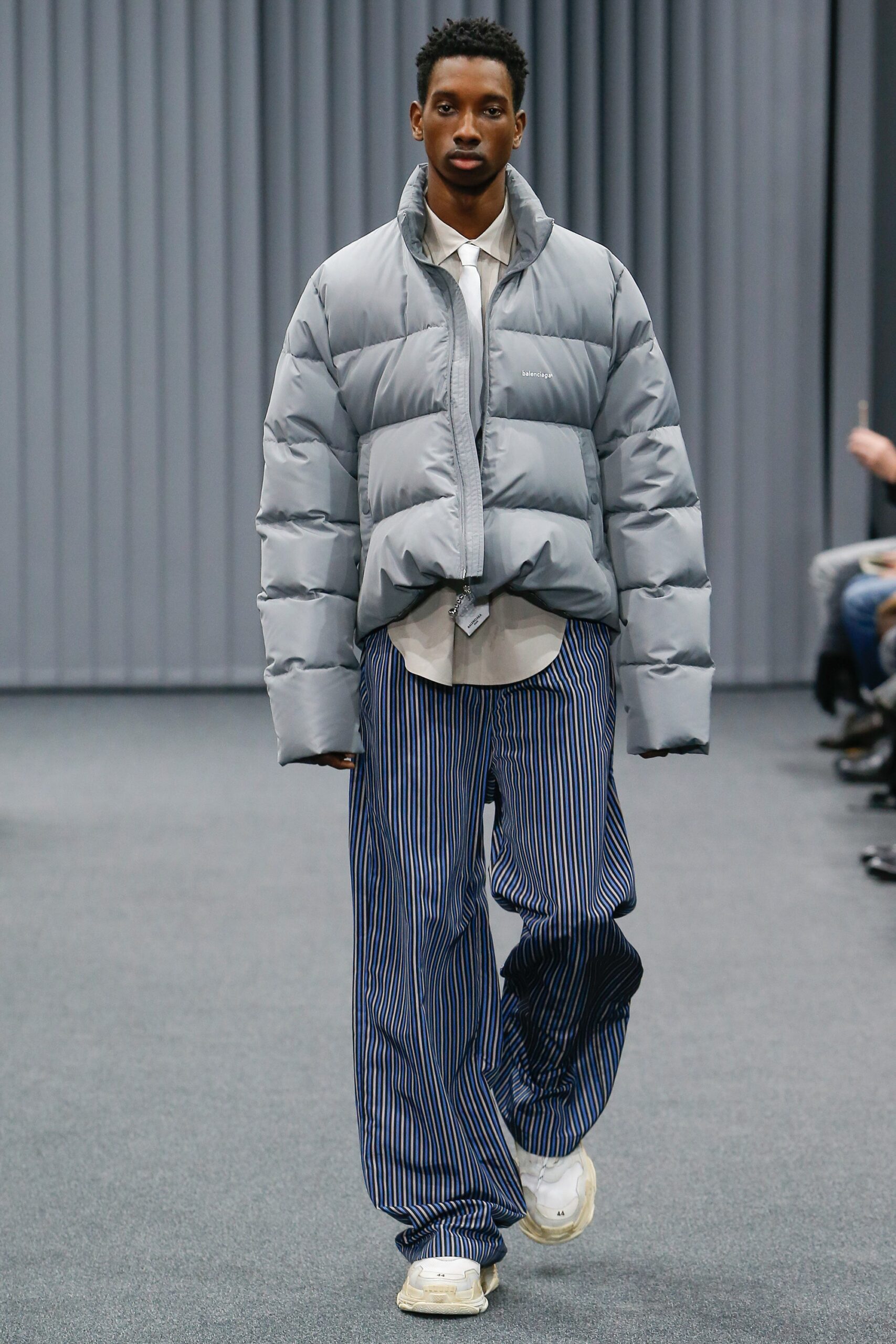 gray oversized puffer jacket
