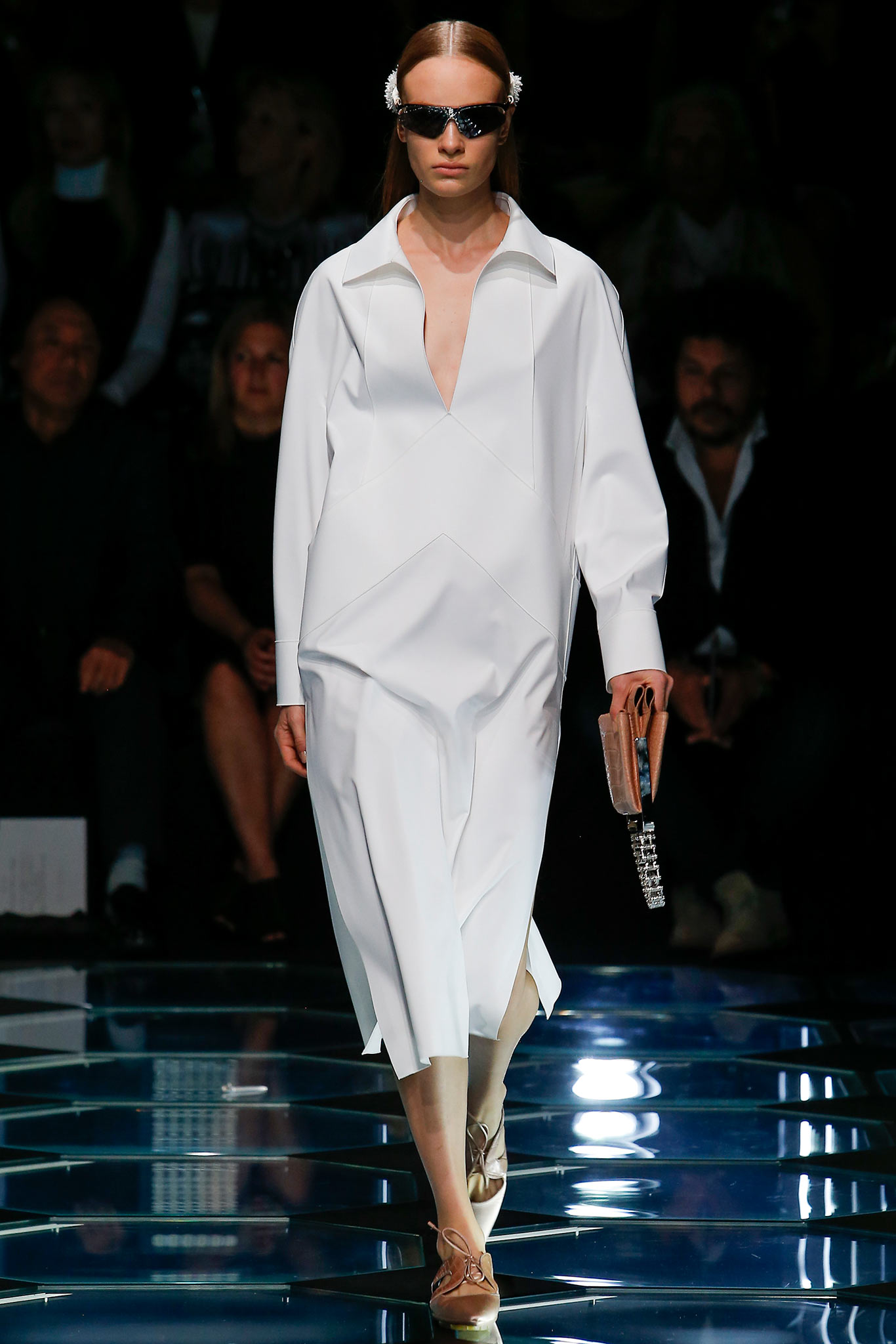 relaxed white midi dress