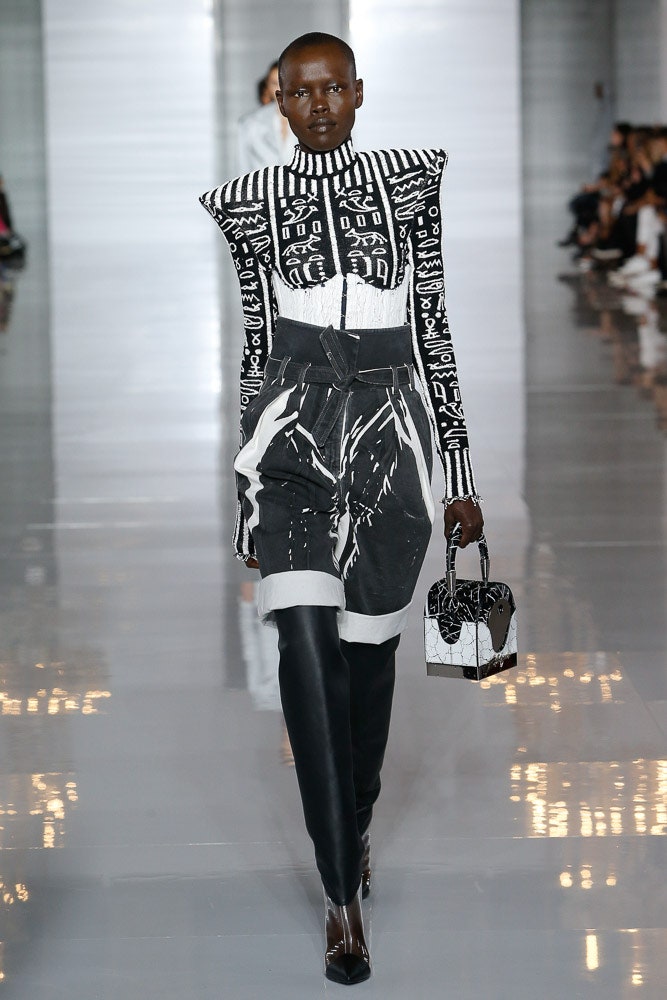 black printed bag