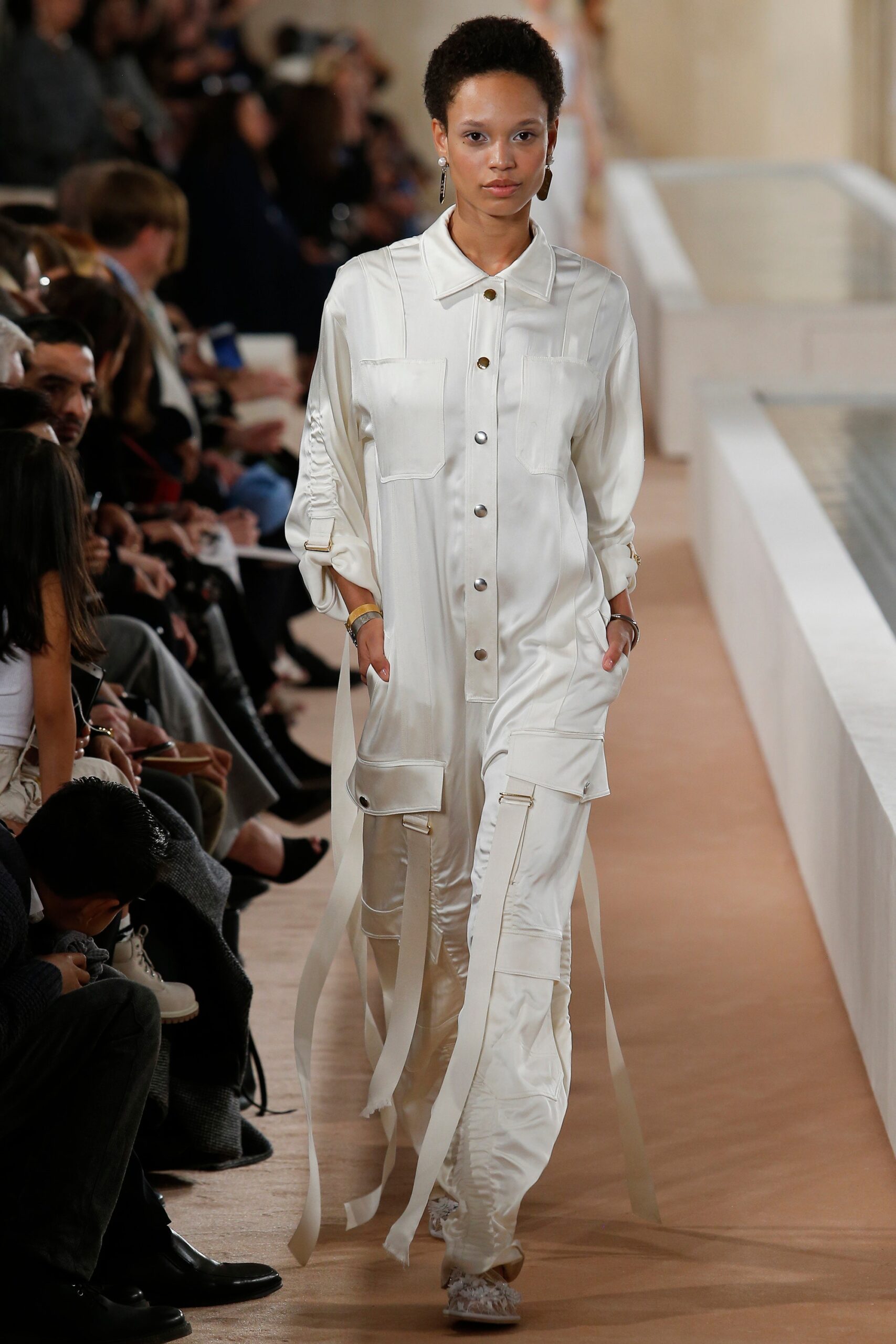 white silk relaxed jumpsuit