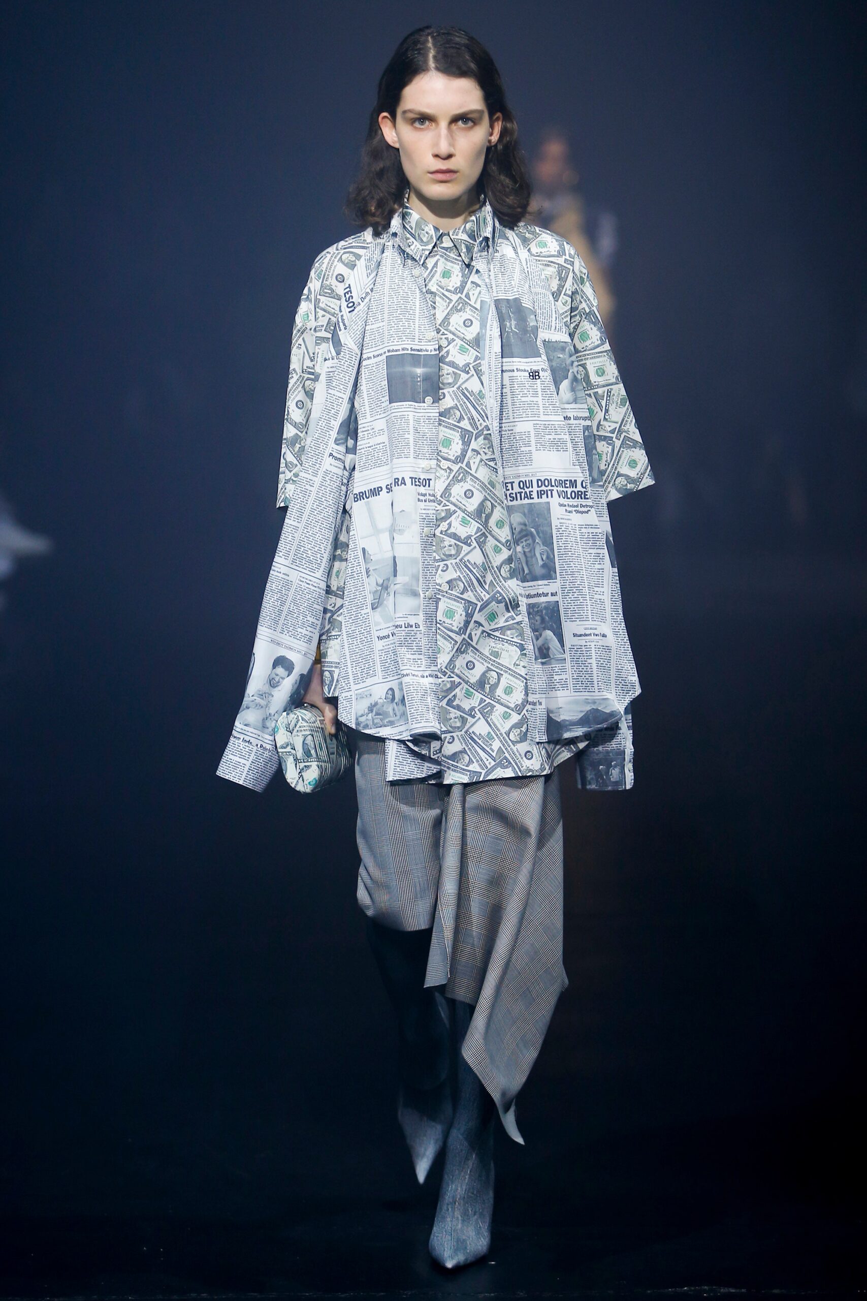 printed shirt with wide-leg pants