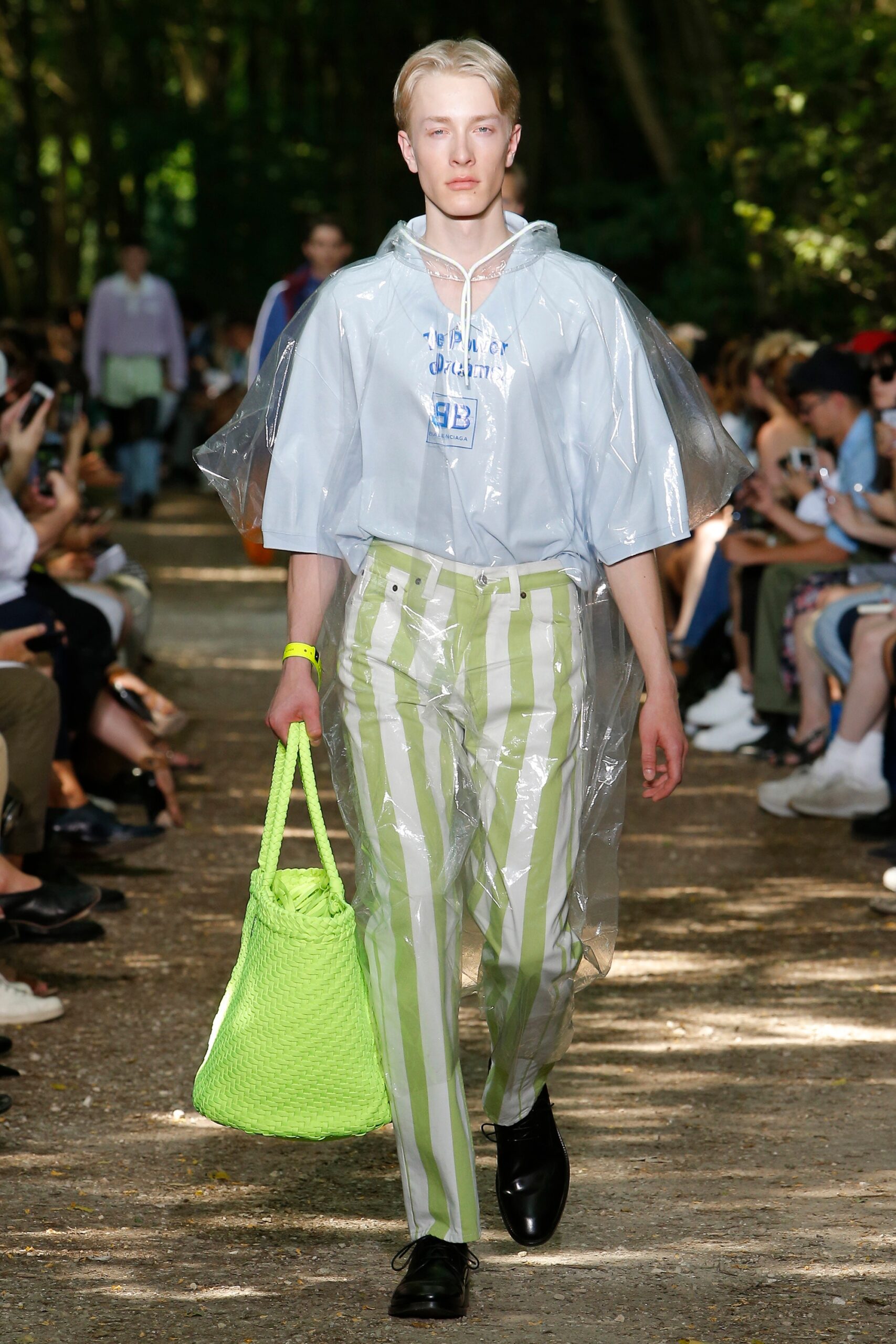 green cotton textured bag