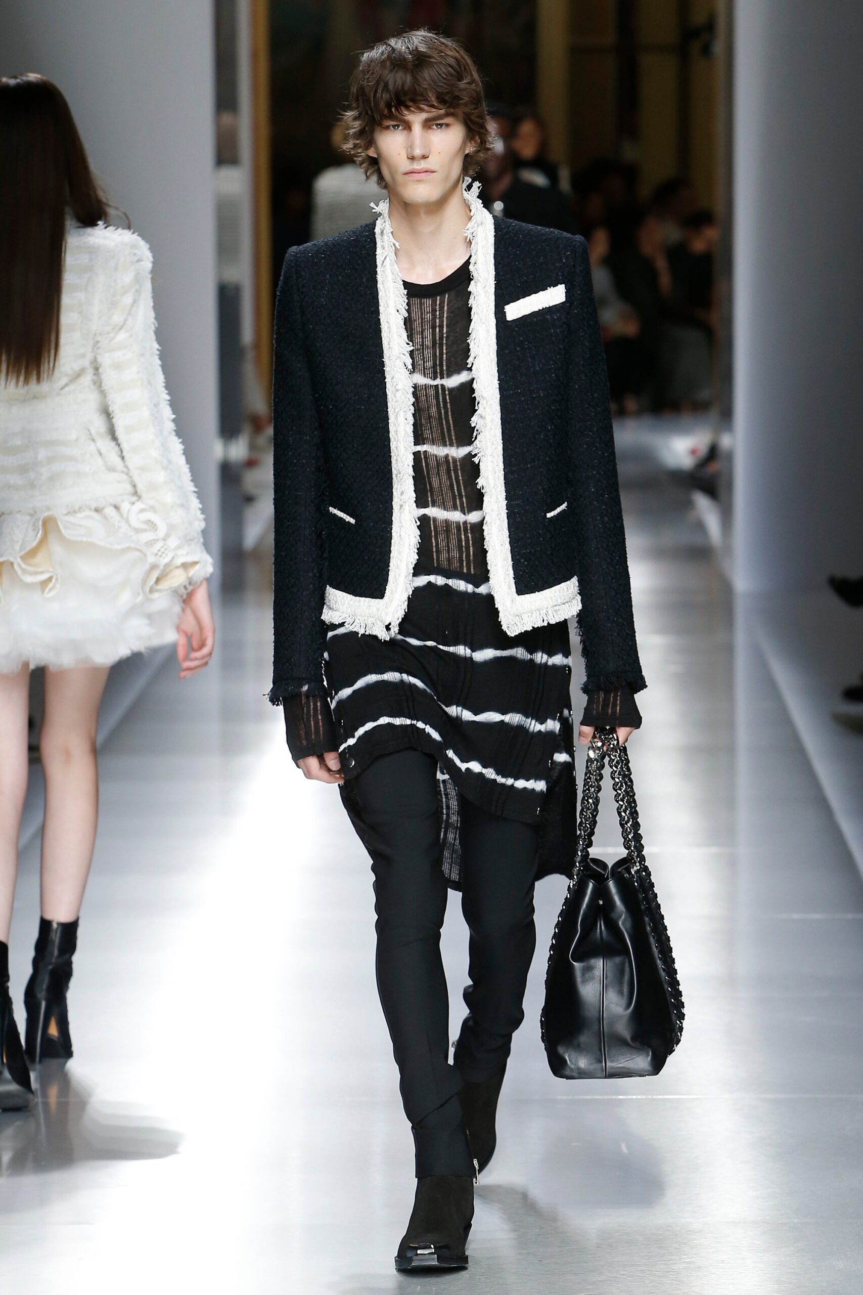 black and white tailored blazer